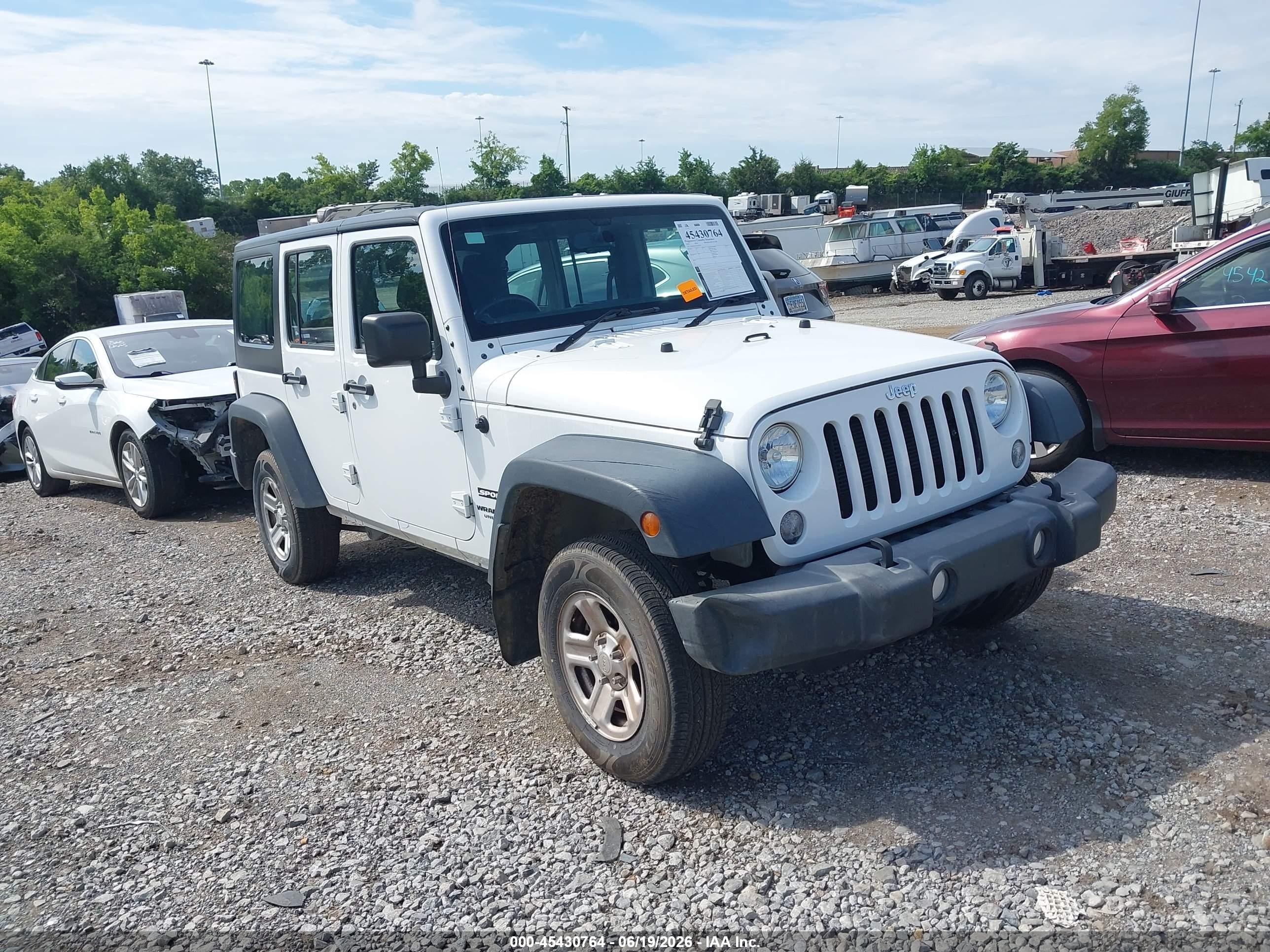 2015 Jeep Wrangler Unlimited Sport Rhd Белый vin: 1C4BJWKG5FL652106