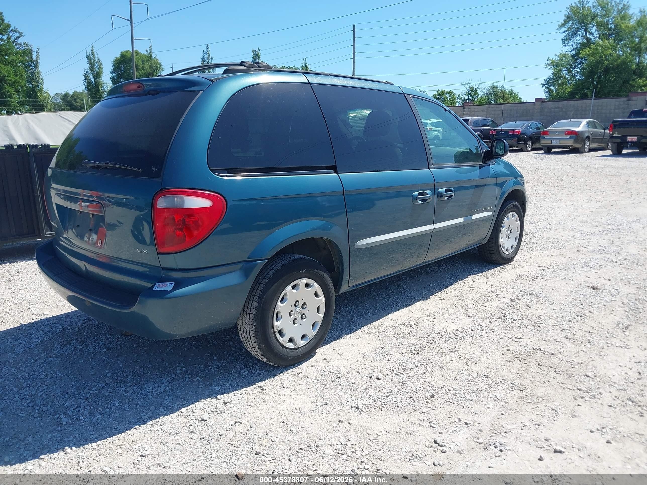 2001 Chrysler Voyager Lx Green vin: 1C4GJ45331B205551