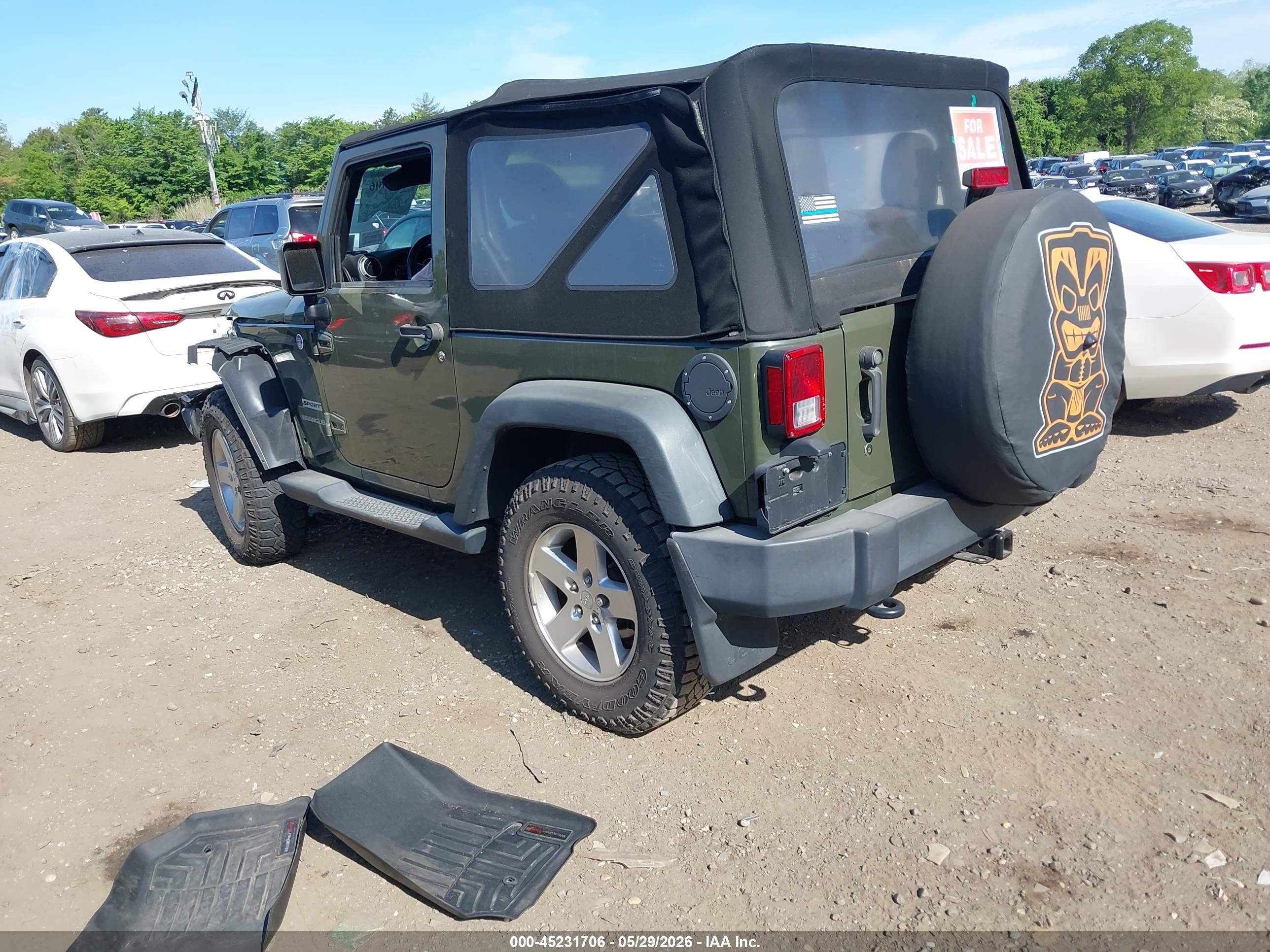 2015 Jeep Wrangler Sport Green vin: 1C4GJWAG2FL691839