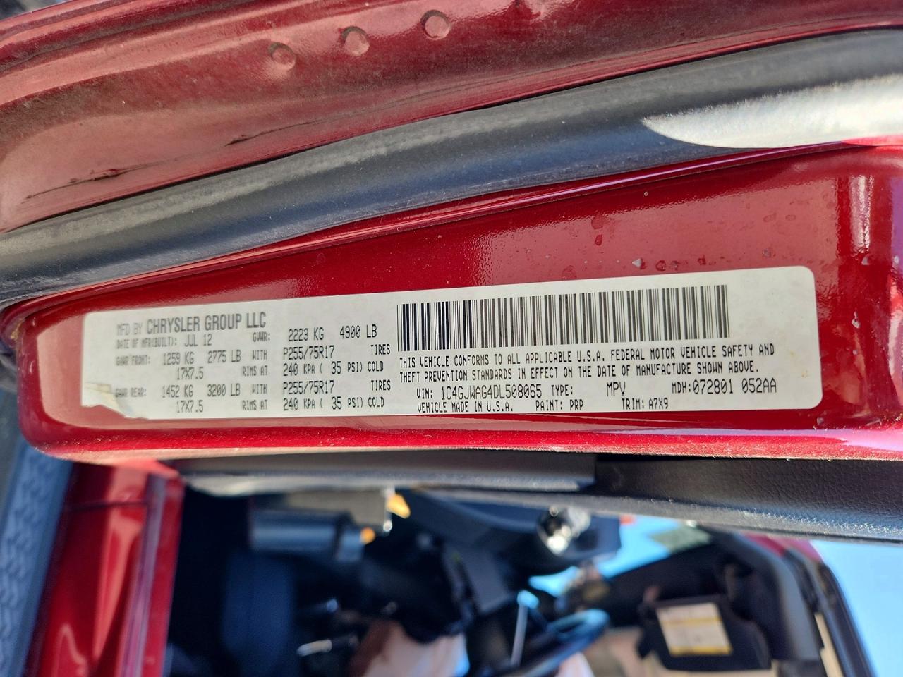 2013 Jeep Wrangler Sport Burgundy vin: 1C4GJWAG4DL508065
