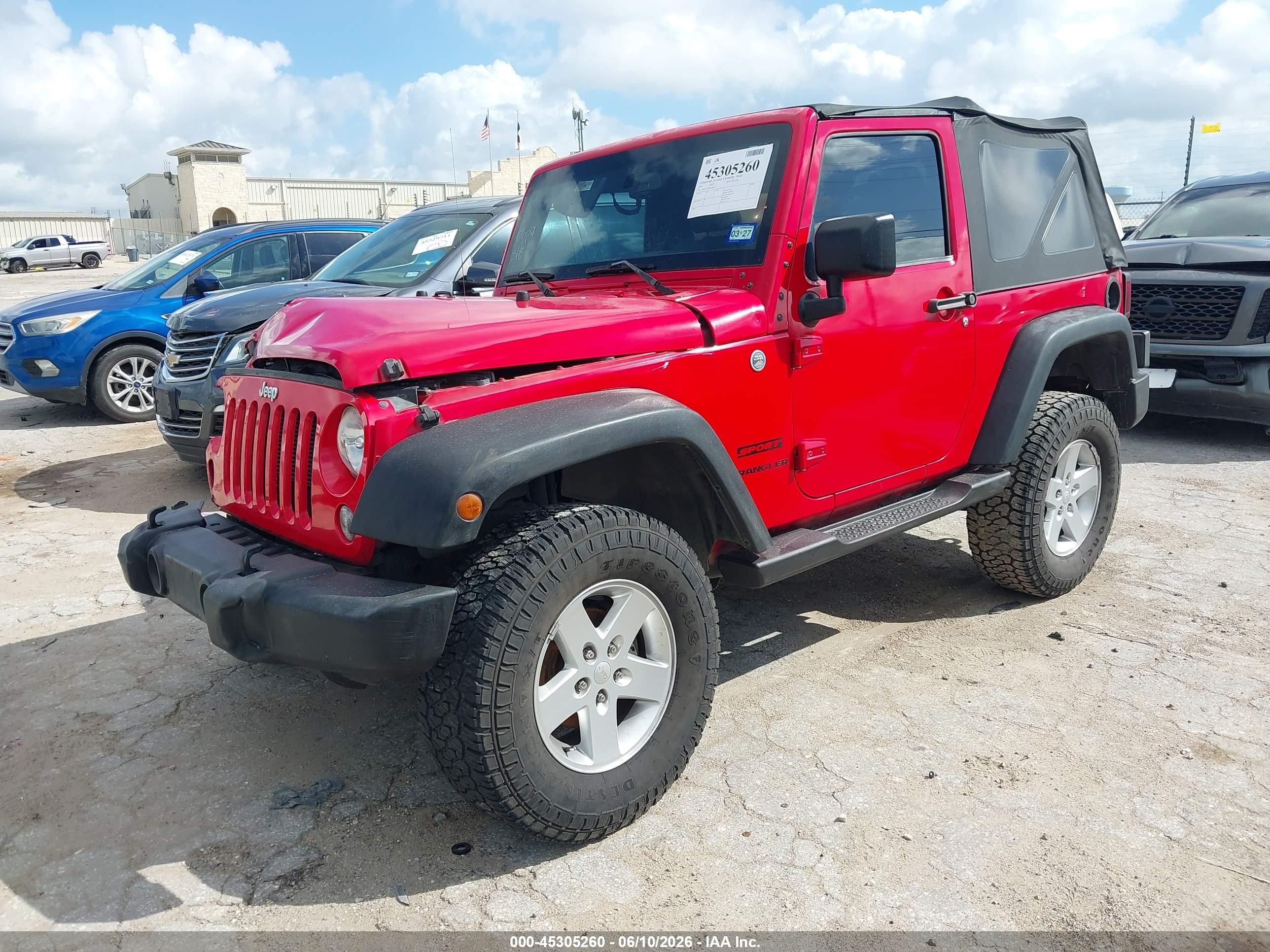 2015 Jeep Wrangler Sport Red vin: 1C4GJWAG6FL698115