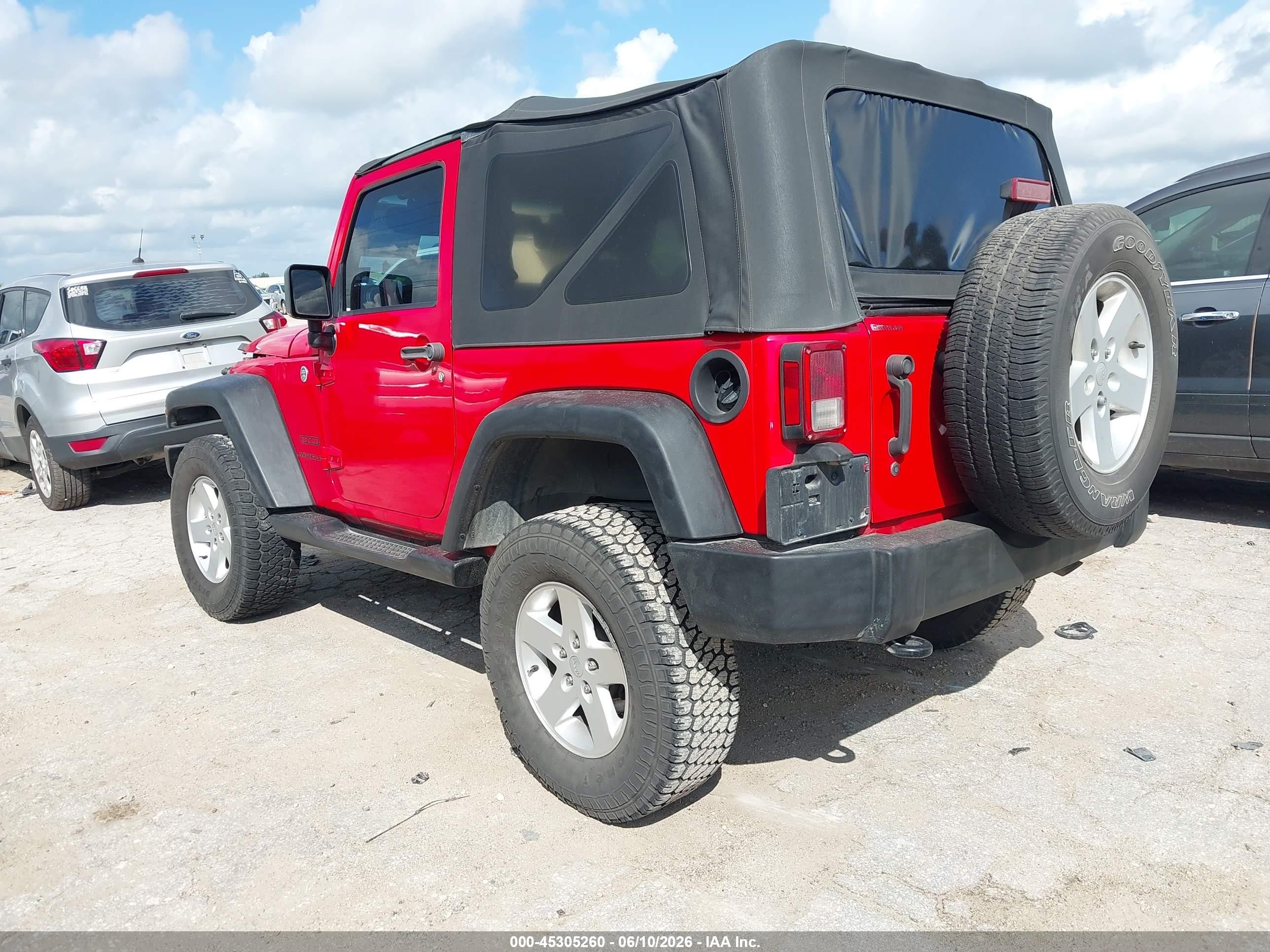 2015 Jeep Wrangler Sport Red vin: 1C4GJWAG6FL698115