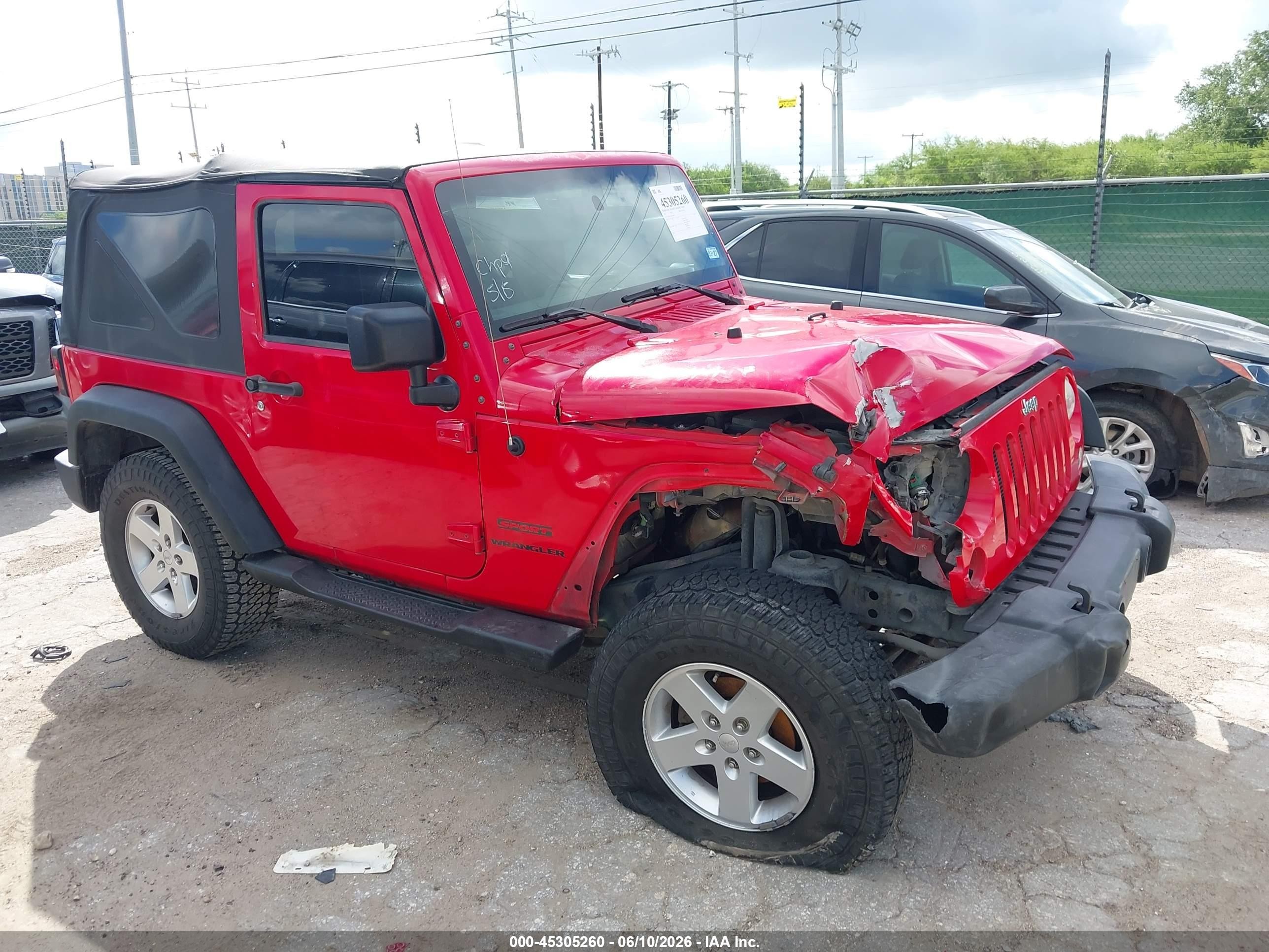 2015 Jeep Wrangler Sport Red vin: 1C4GJWAG6FL698115