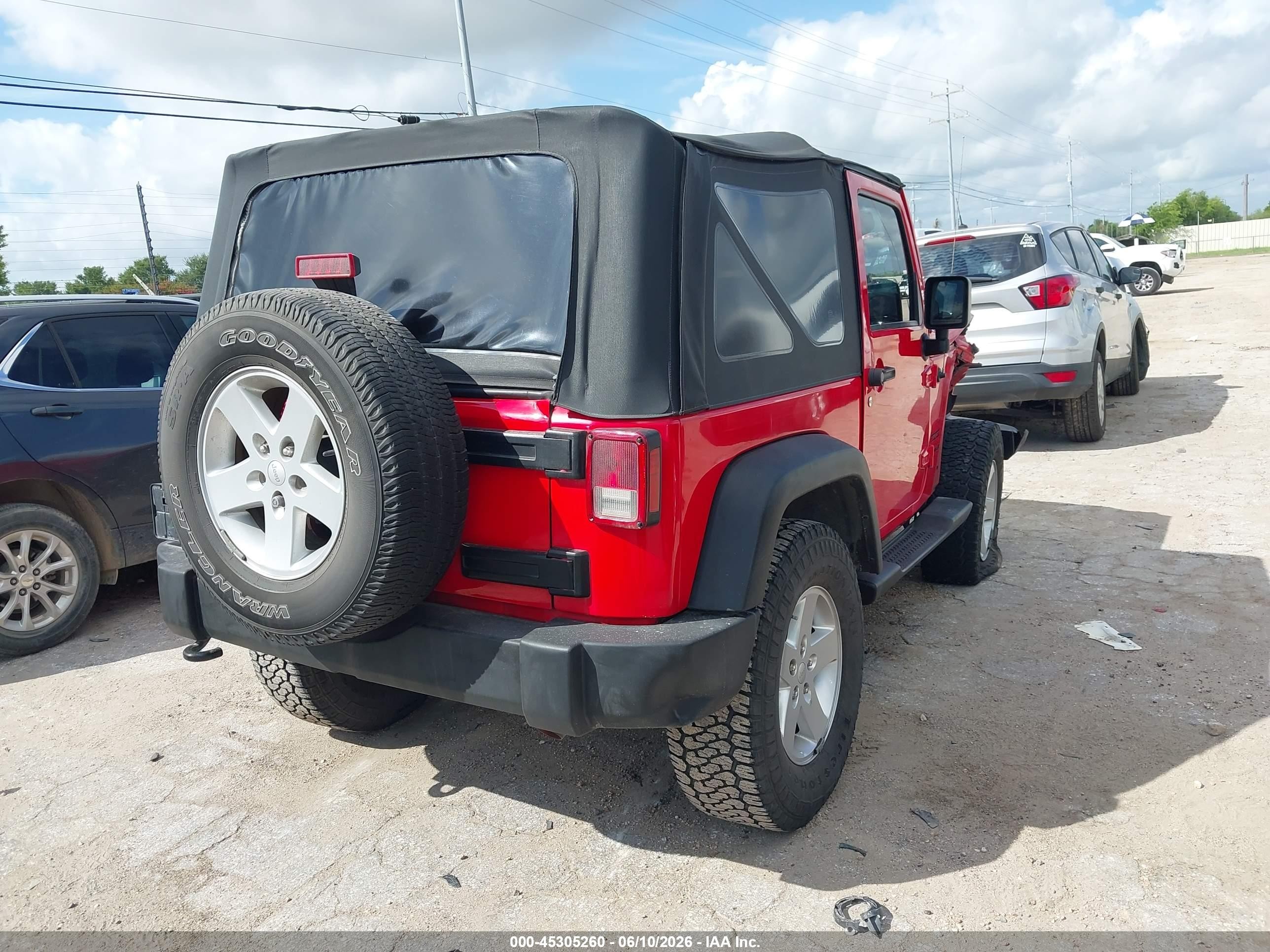 2015 Jeep Wrangler Sport Red vin: 1C4GJWAG6FL698115