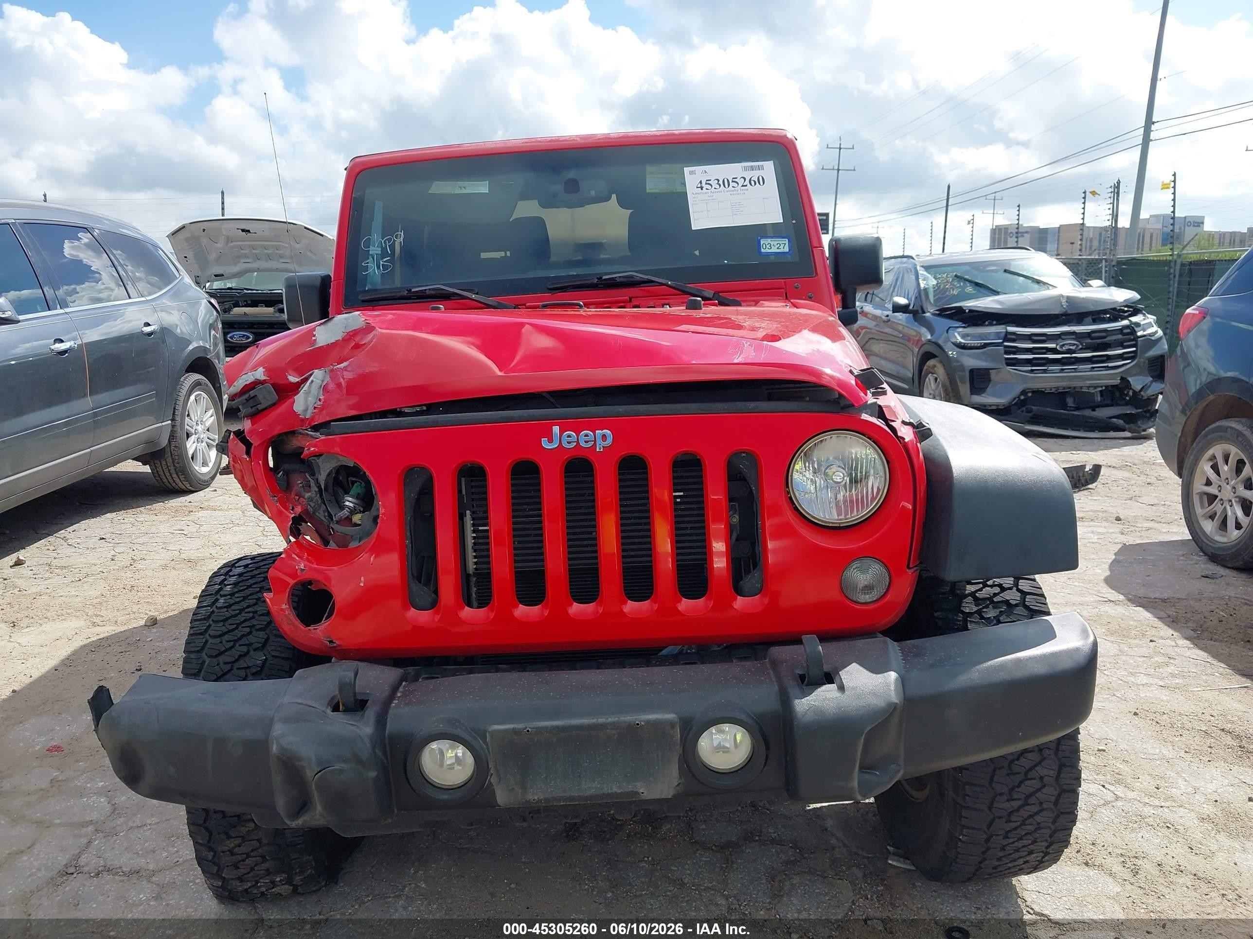 2015 Jeep Wrangler Sport Red vin: 1C4GJWAG6FL698115