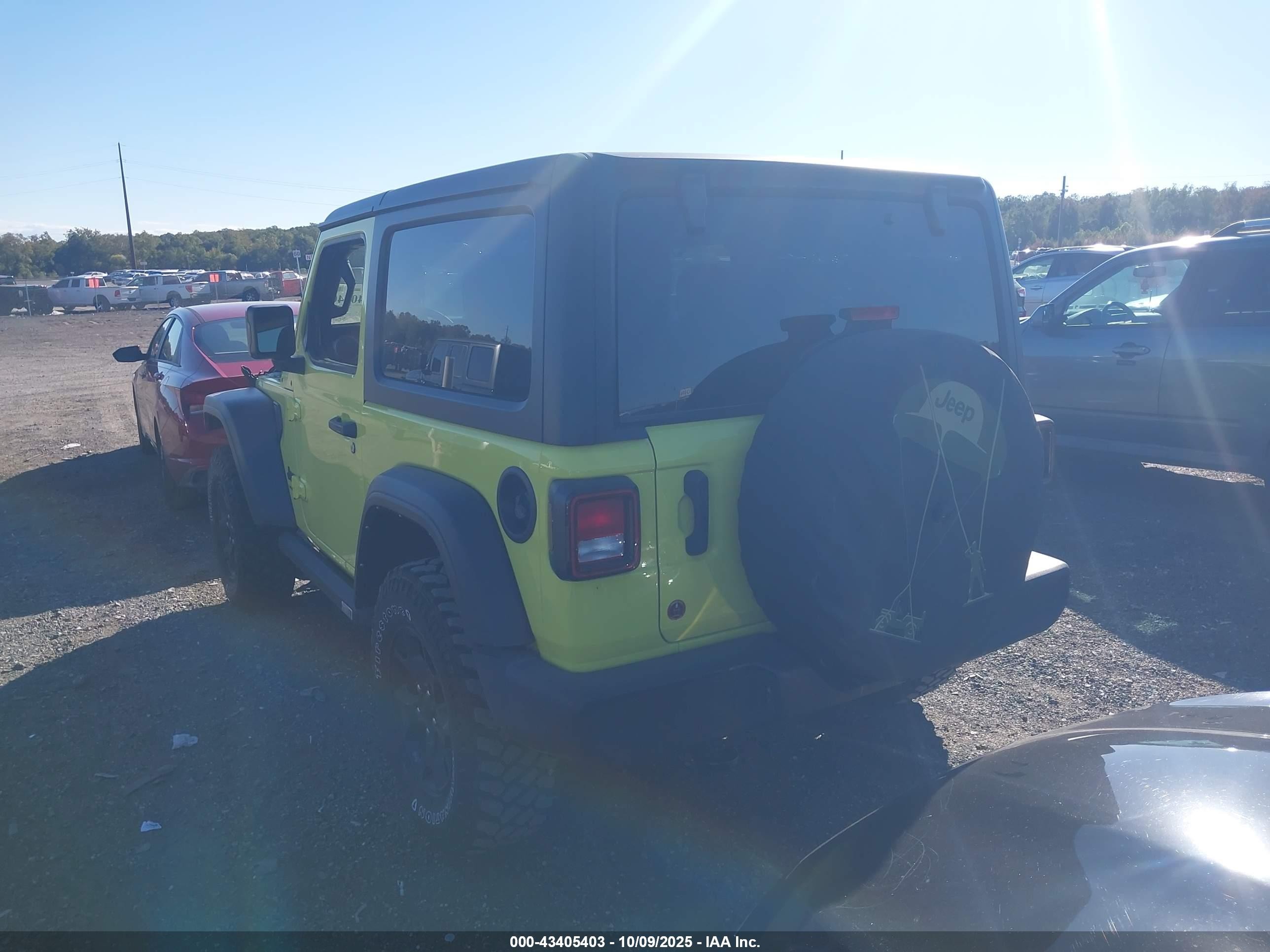 2023 Jeep Wrangler 2-door Willys 4x4 Yellow vin: 1C4GJXAN3PW505634