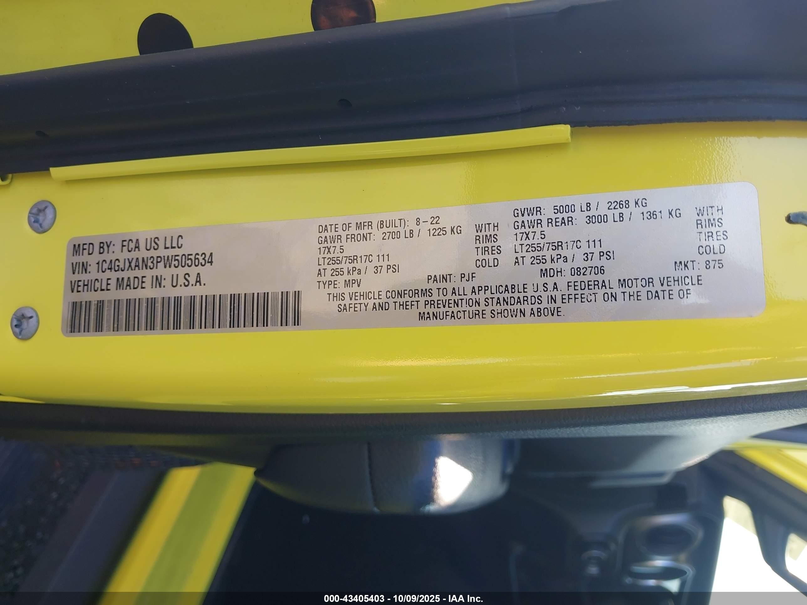2023 Jeep Wrangler 2-door Willys 4x4 Yellow vin: 1C4GJXAN3PW505634