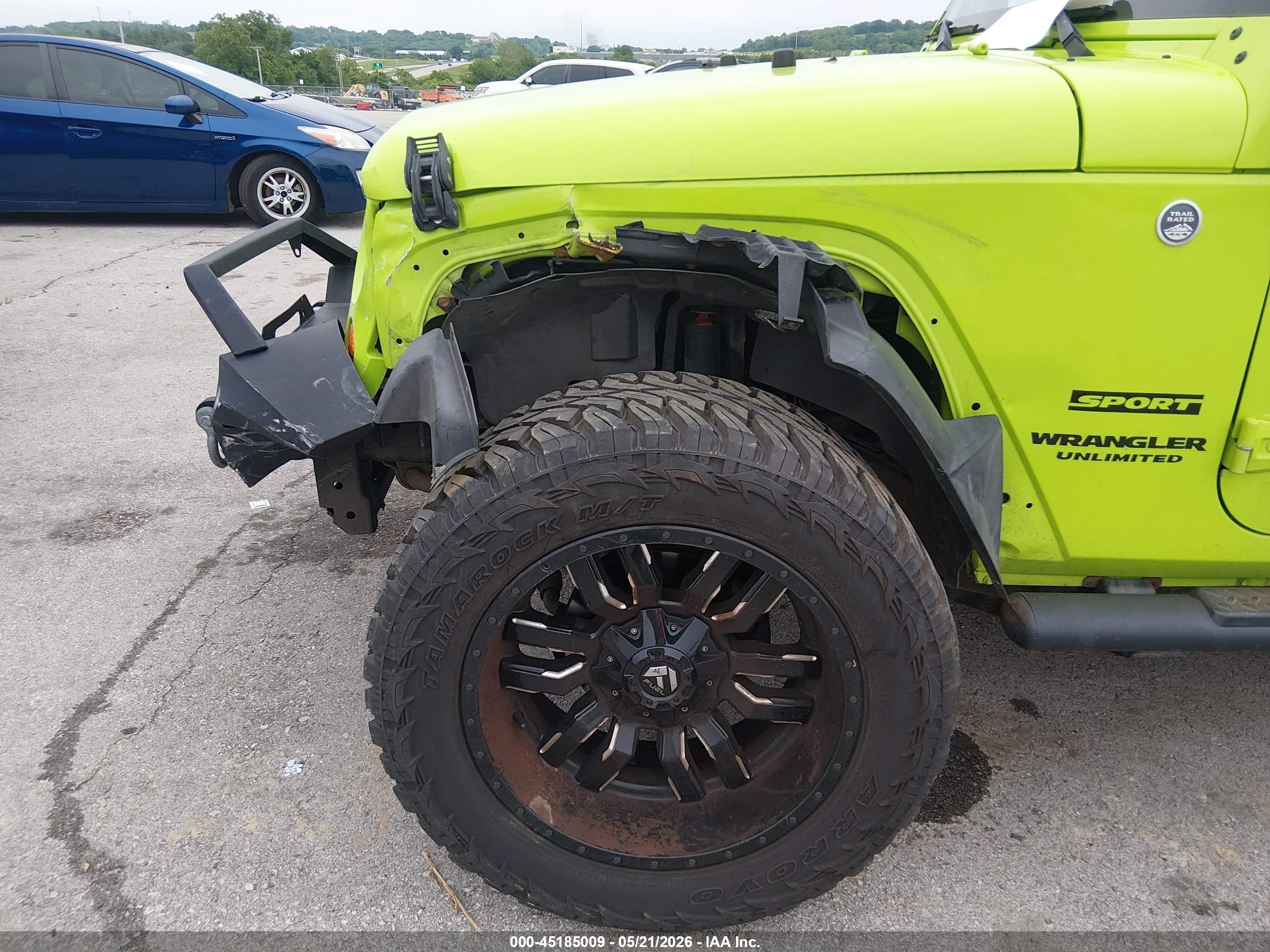2013 Jeep Wrangler Unlimited Sport Green vin: 1C4HJWDG0DL507270