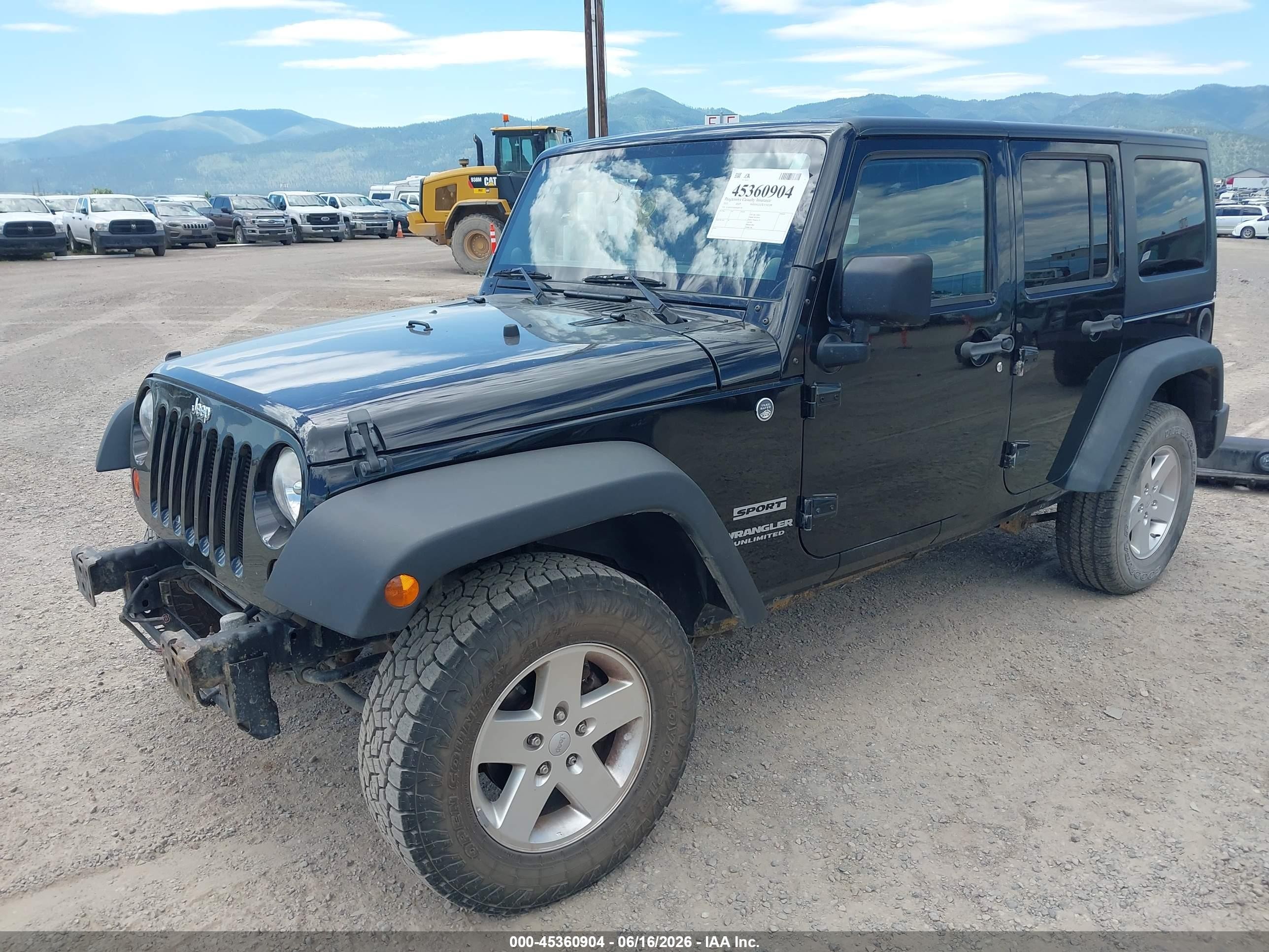 2013 Jeep Wrangler Unlimited Sport Black vin: 1C4HJWDG0DL606378