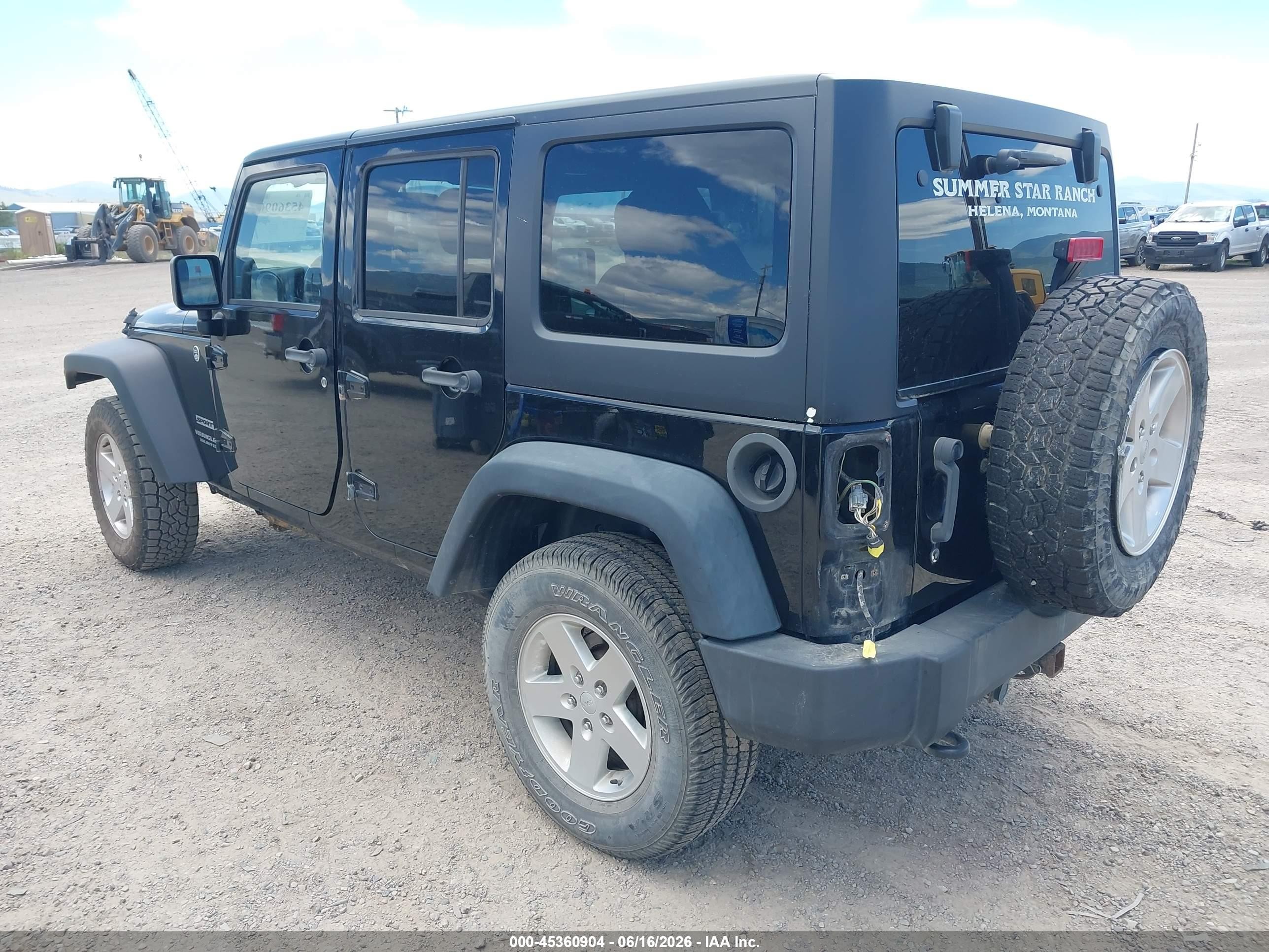 2013 Jeep Wrangler Unlimited Sport Black vin: 1C4HJWDG0DL606378
