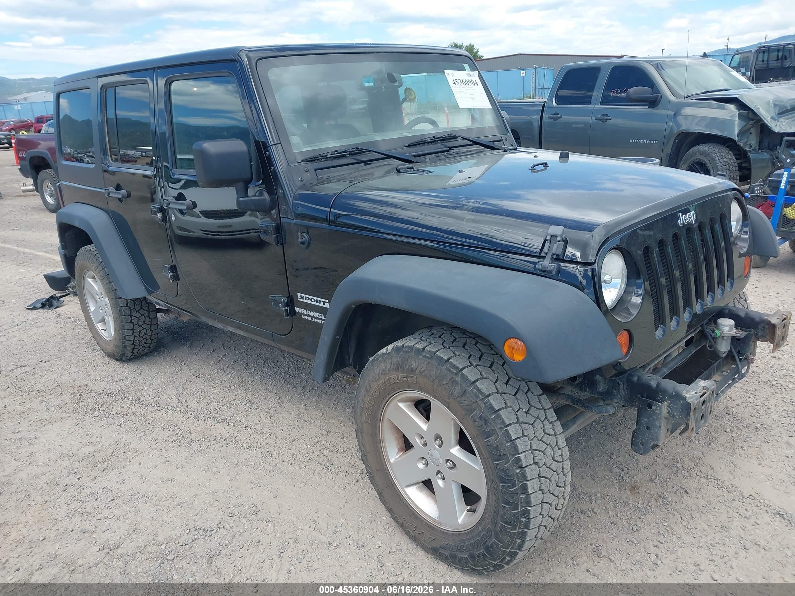 2013 Jeep Wrangler Unlimited Sport Black vin: 1C4HJWDG0DL606378