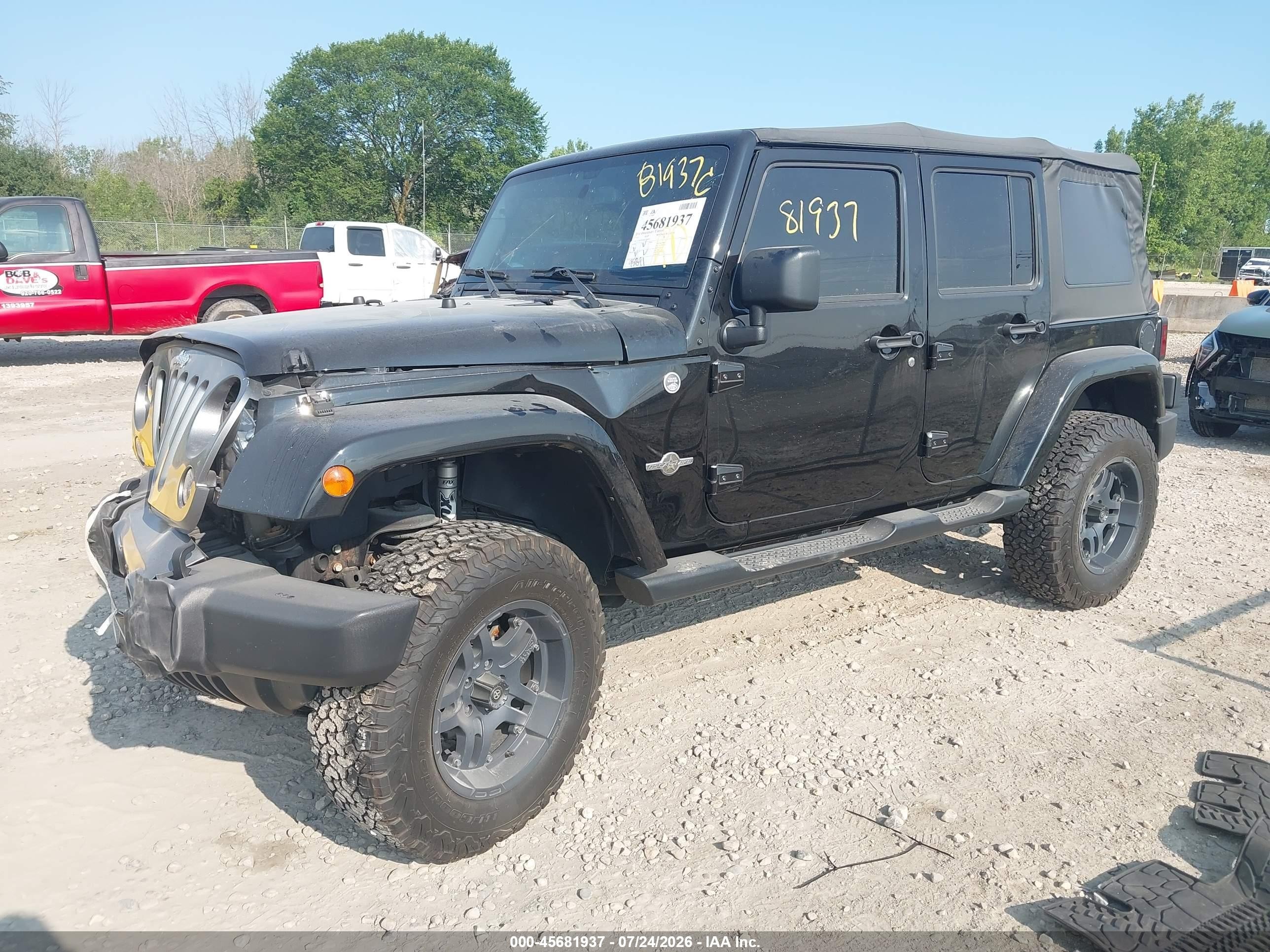 2015 Jeep Wrangler Unlimited Freedom Edition Black vin: 1C4HJWDG0FL568542