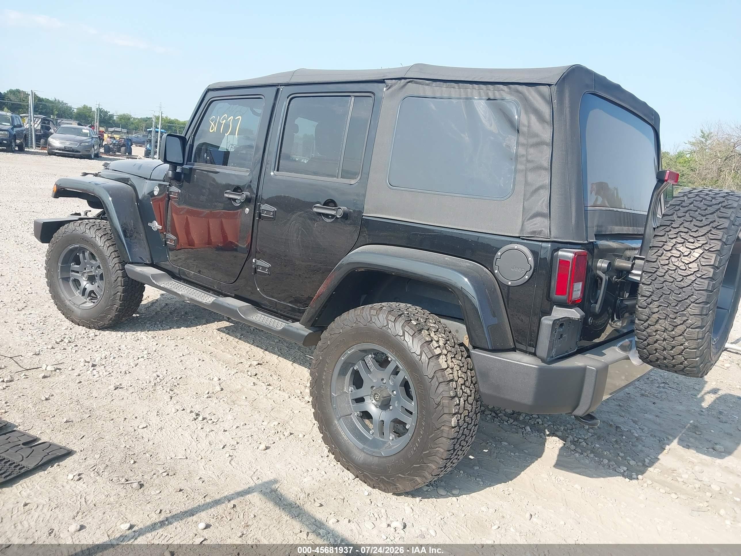 2015 Jeep Wrangler Unlimited Freedom Edition Black vin: 1C4HJWDG0FL568542