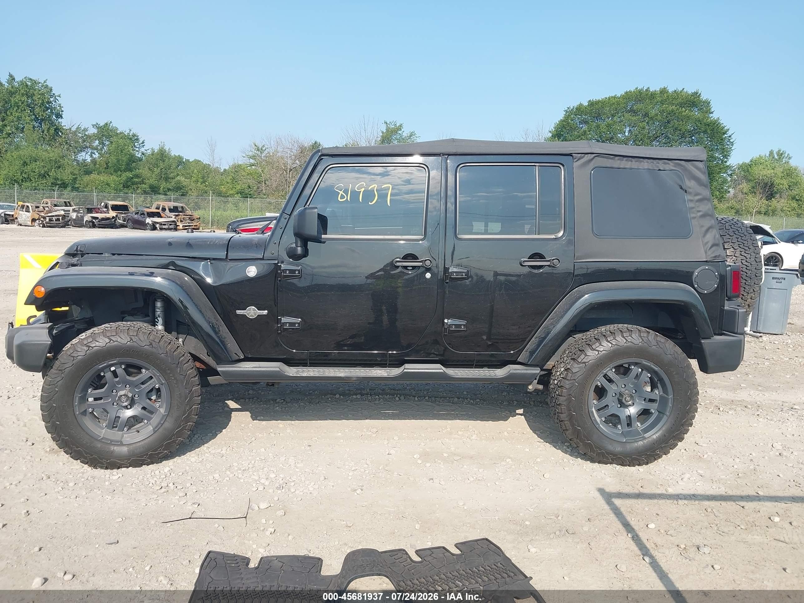 2015 Jeep Wrangler Unlimited Freedom Edition Black vin: 1C4HJWDG0FL568542