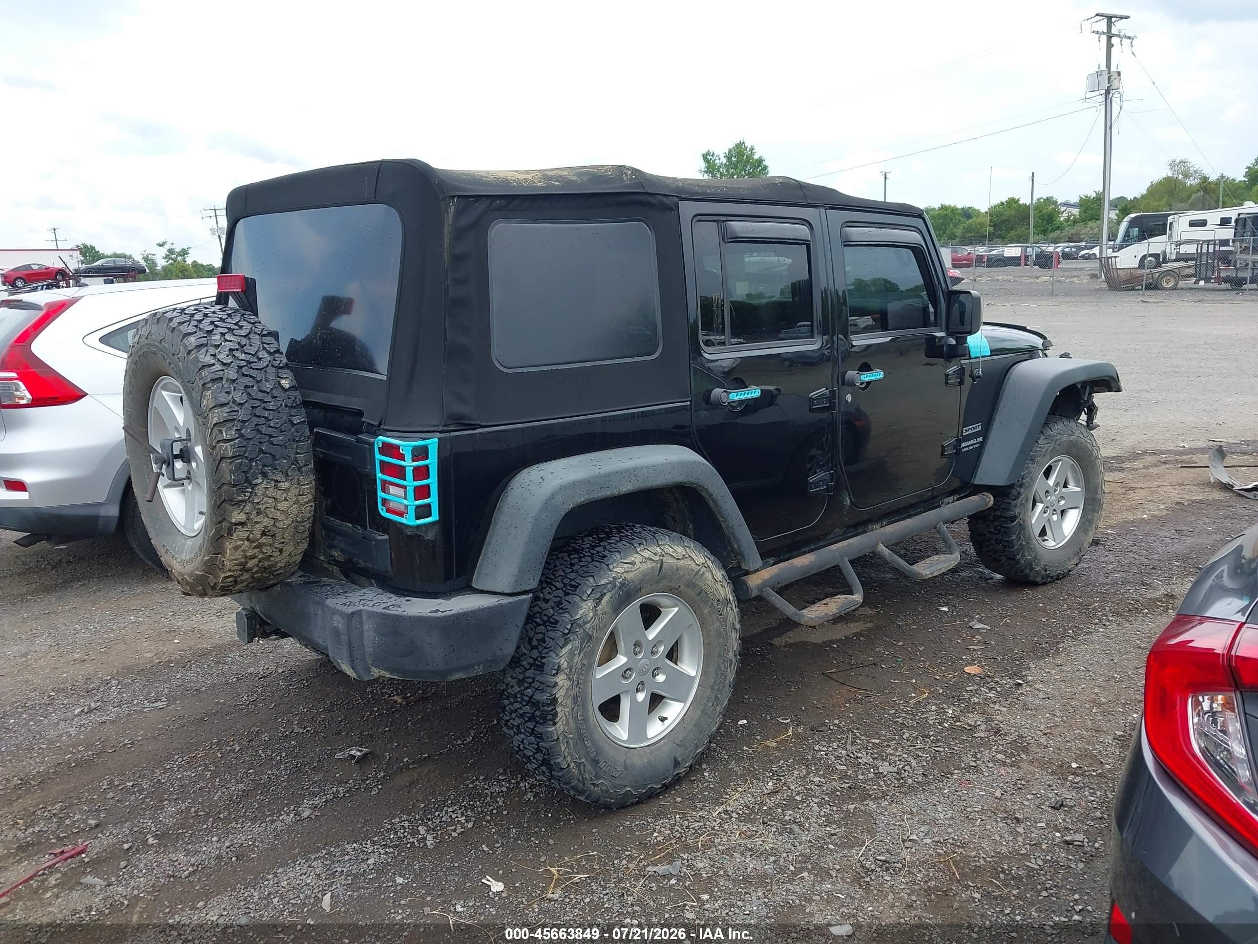 2015 Jeep Wrangler Unlimited Sport Black vin: 1C4HJWDG0FL688423
