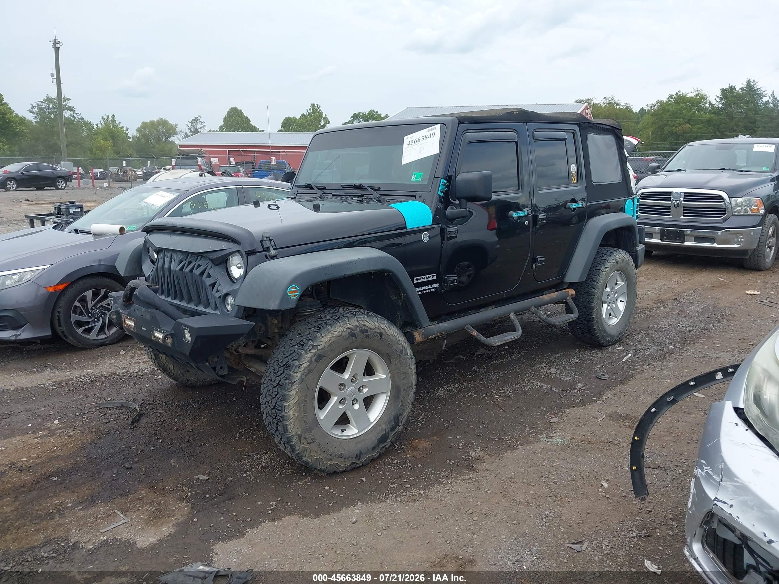 2015 Jeep Wrangler Unlimited Sport Black vin: 1C4HJWDG0FL688423