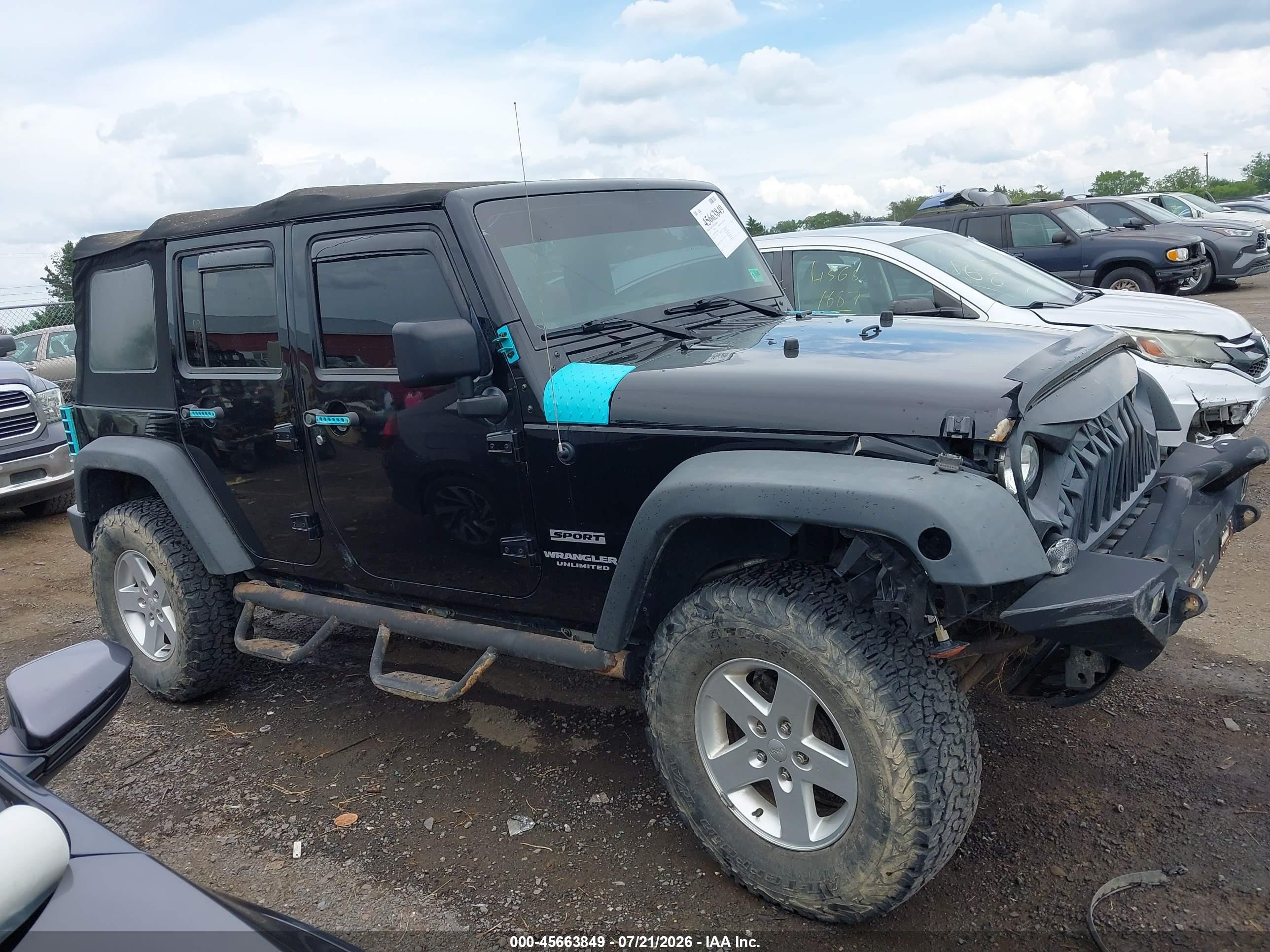 2015 Jeep Wrangler Unlimited Sport Black vin: 1C4HJWDG0FL688423