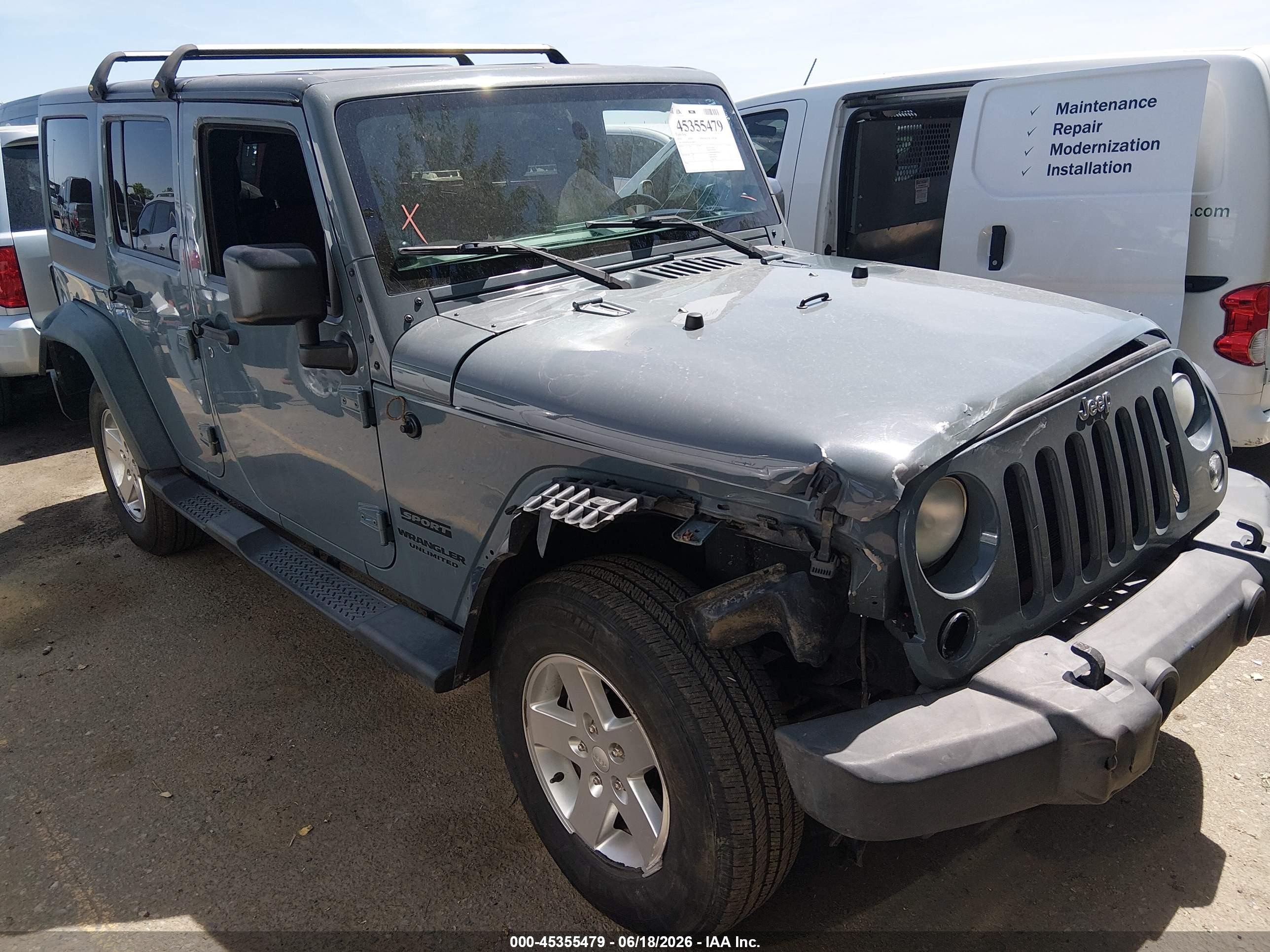 2014 Jeep Wrangler Unlimited Sport Turquoise vin: 1C4HJWDG1EL284335
