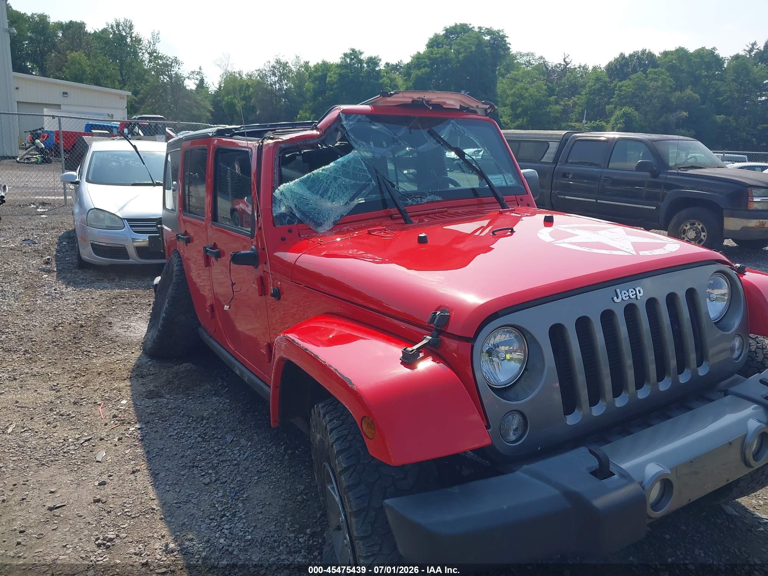 2015 Jeep Wrangler Unlimited Freedom Edition Red vin: 1C4HJWDG1FL593952