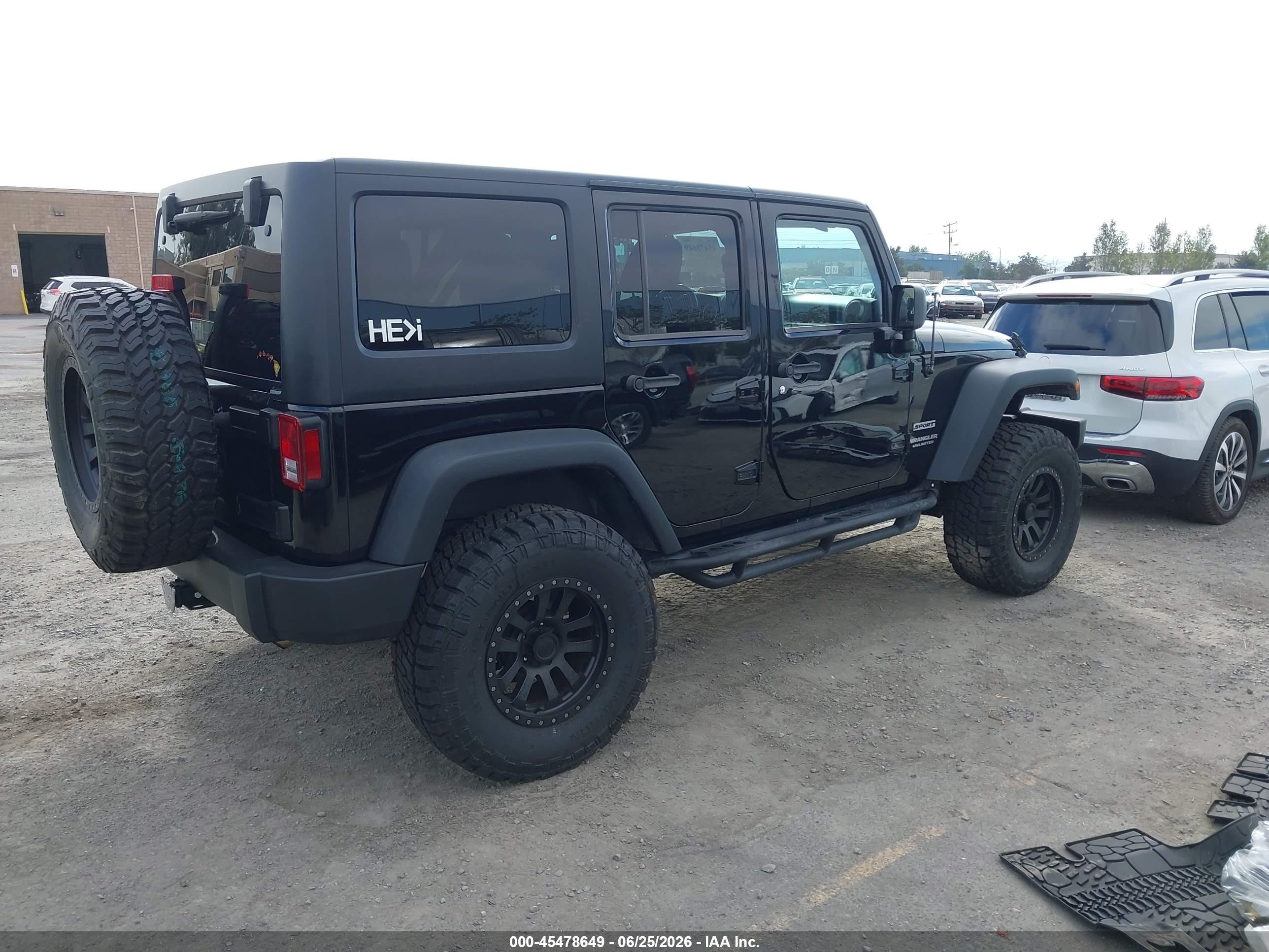 2013 Jeep Wrangler Unlimited Sport Black vin: 1C4HJWDG3DL519753