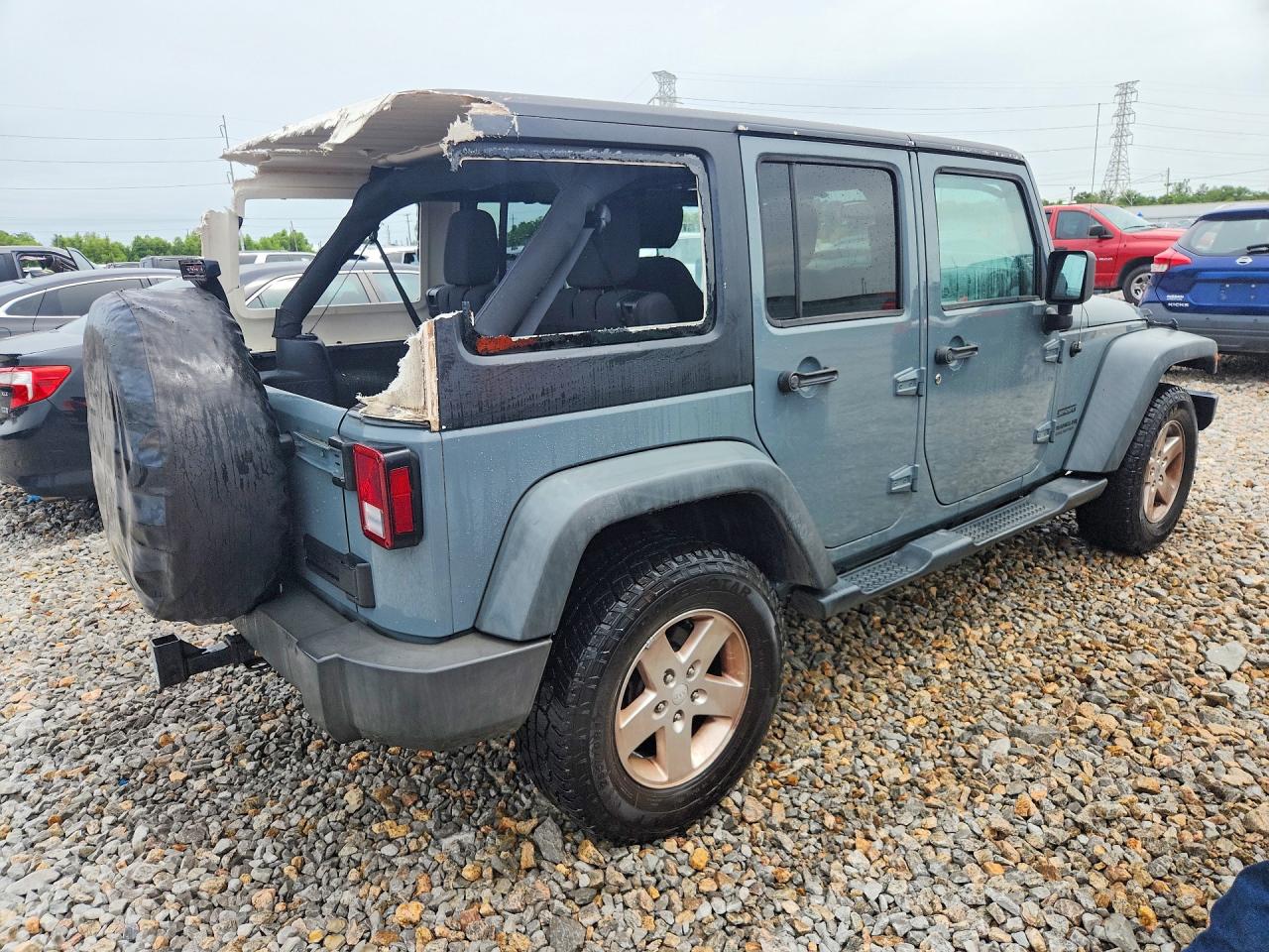 2014 Jeep Wrangler Unlimited Sport Gray vin: 1C4HJWDG4EL104409