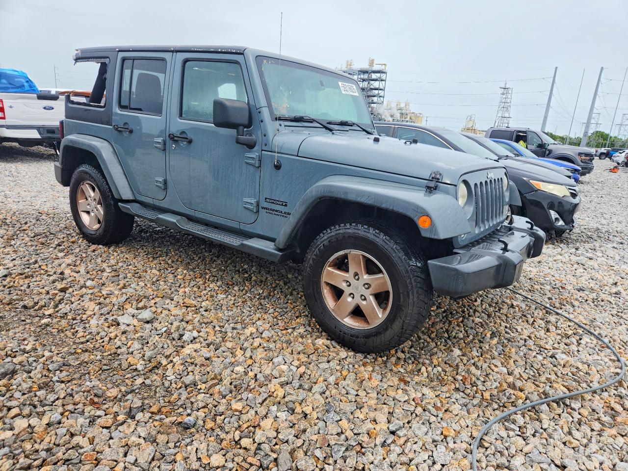 2014 Jeep Wrangler Unlimited Sport Gray vin: 1C4HJWDG4EL104409