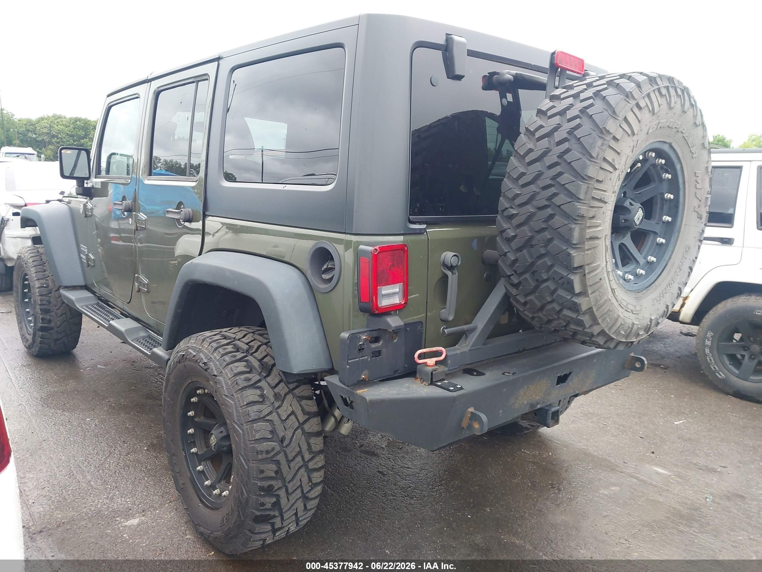 2015 Jeep Wrangler Unlimited Sport Green vin: 1C4HJWDG4FL671236