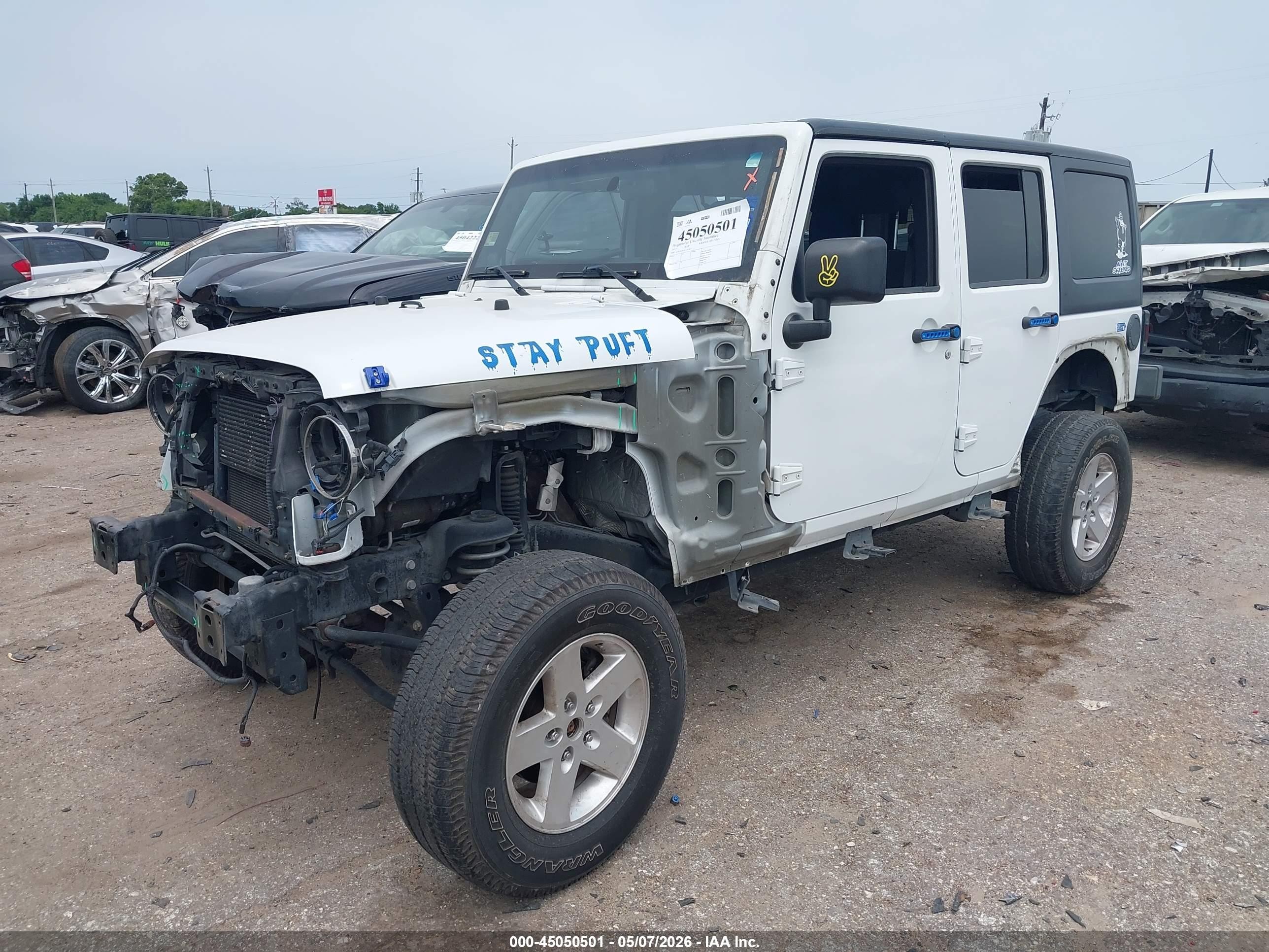 2012 Jeep Wrangler Unlimited Sport White vin: 1C4HJWDG5CL243641