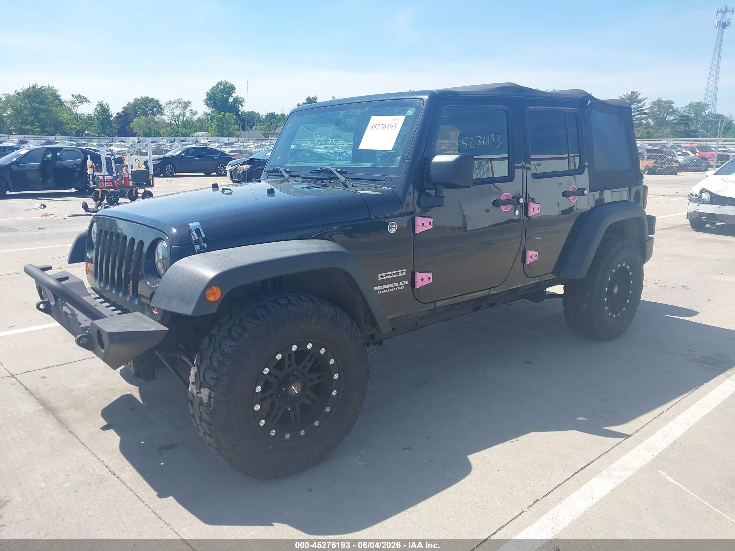2013 Jeep Wrangler Unlimited Sport Black vin: 1C4HJWDG6DL509301