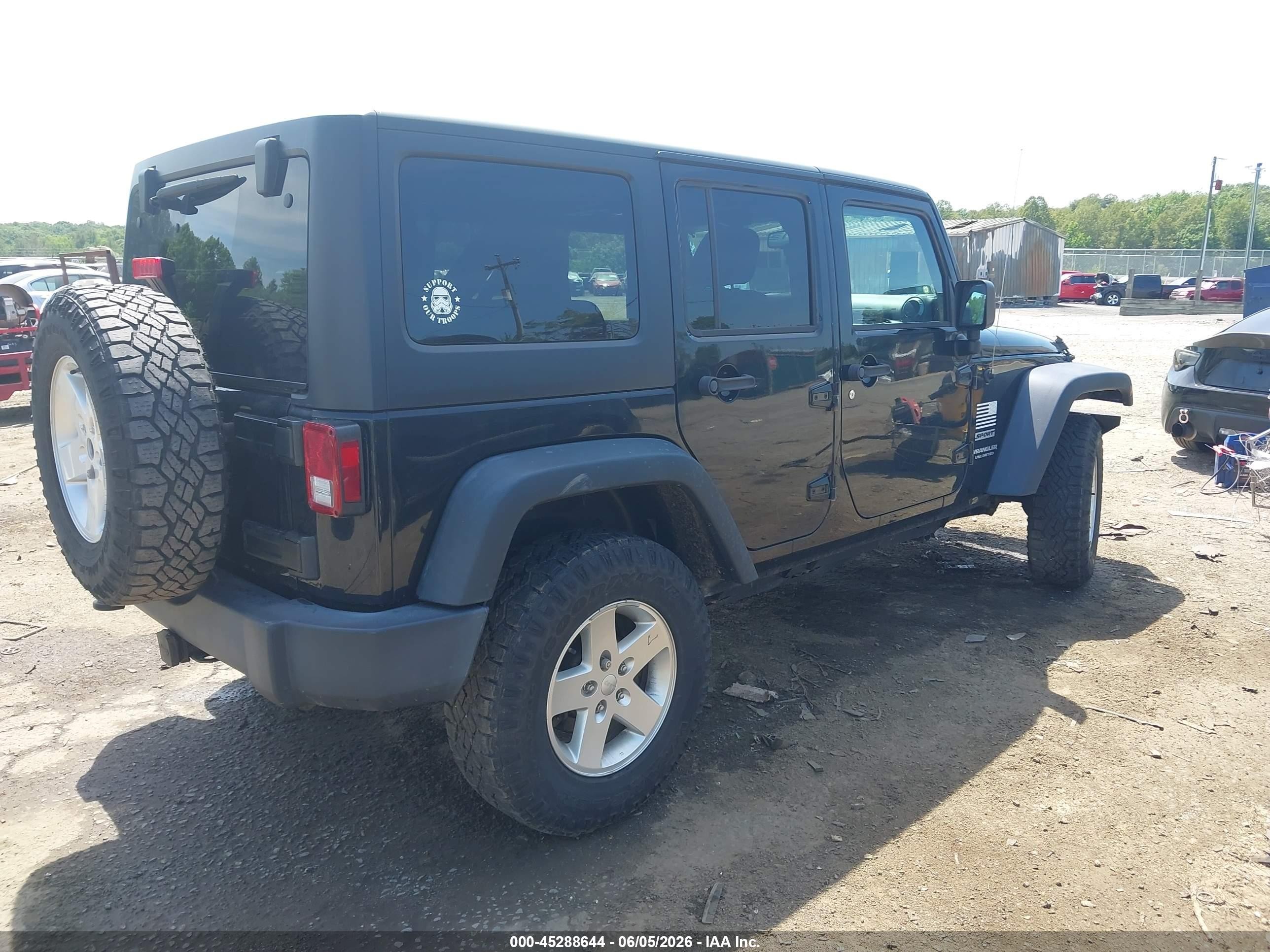 2016 Jeep Wrangler Unlimited Sport Black vin: 1C4HJWDG6GL105841