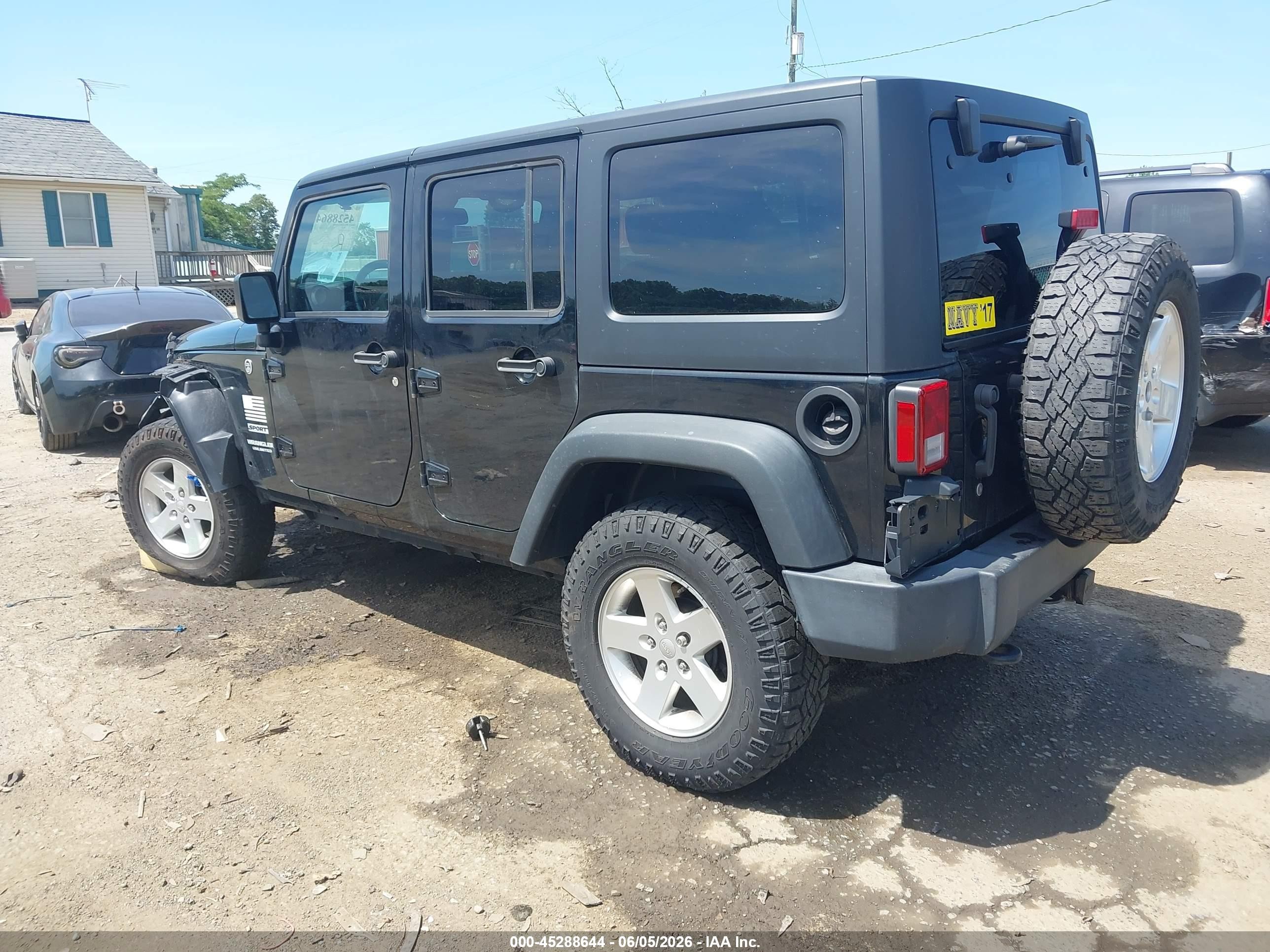 2016 Jeep Wrangler Unlimited Sport Black vin: 1C4HJWDG6GL105841