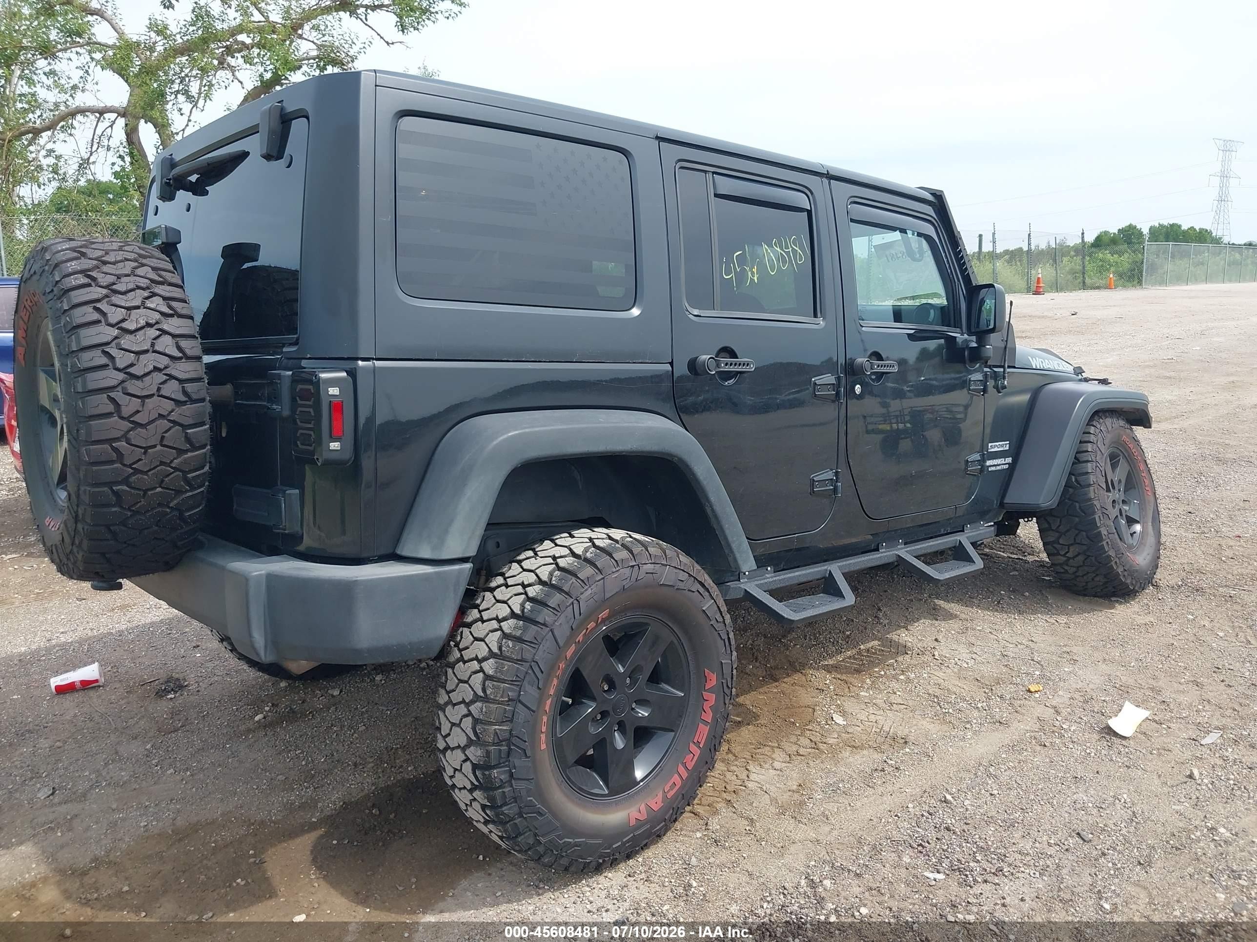 2015 Jeep Wrangler Unlimited Sport Black vin: 1C4HJWDG8FL601870
