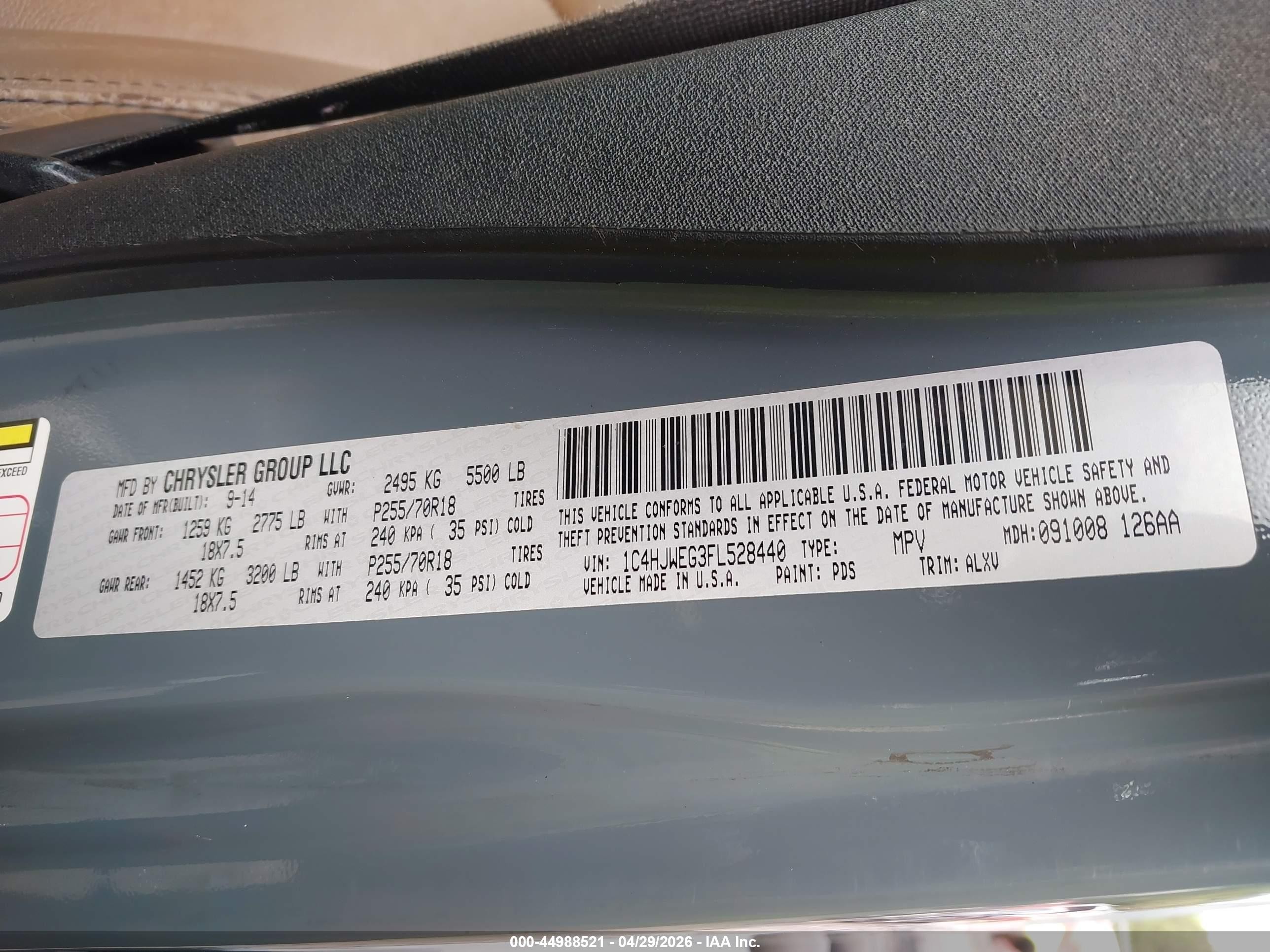 2015 Jeep Wrangler Unlimited Sahara Зеленый vin: 1C4HJWEG3FL528440