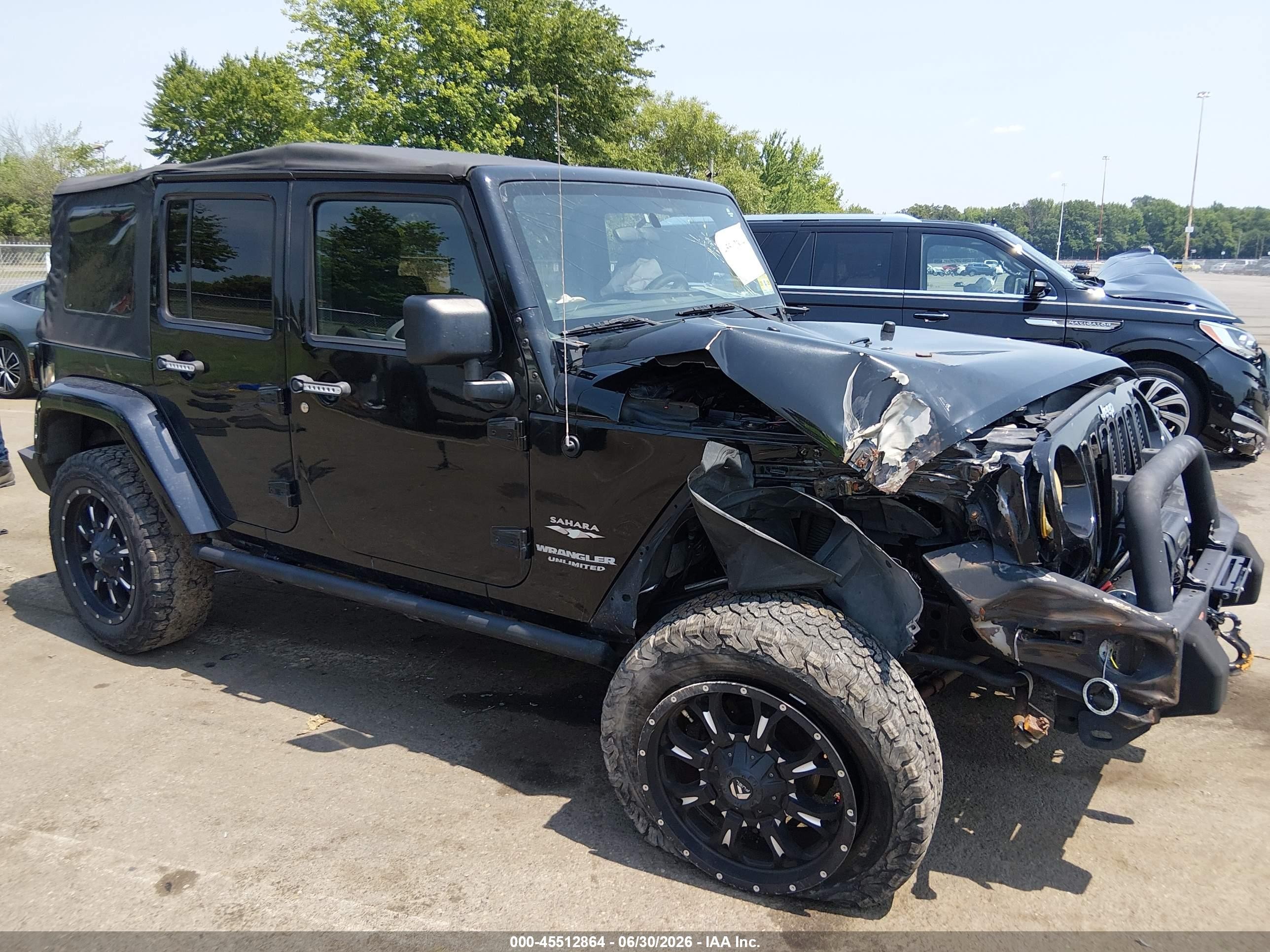 2012 Jeep Wrangler Unlimited Sahara Black vin: 1C4HJWEG5CL103751