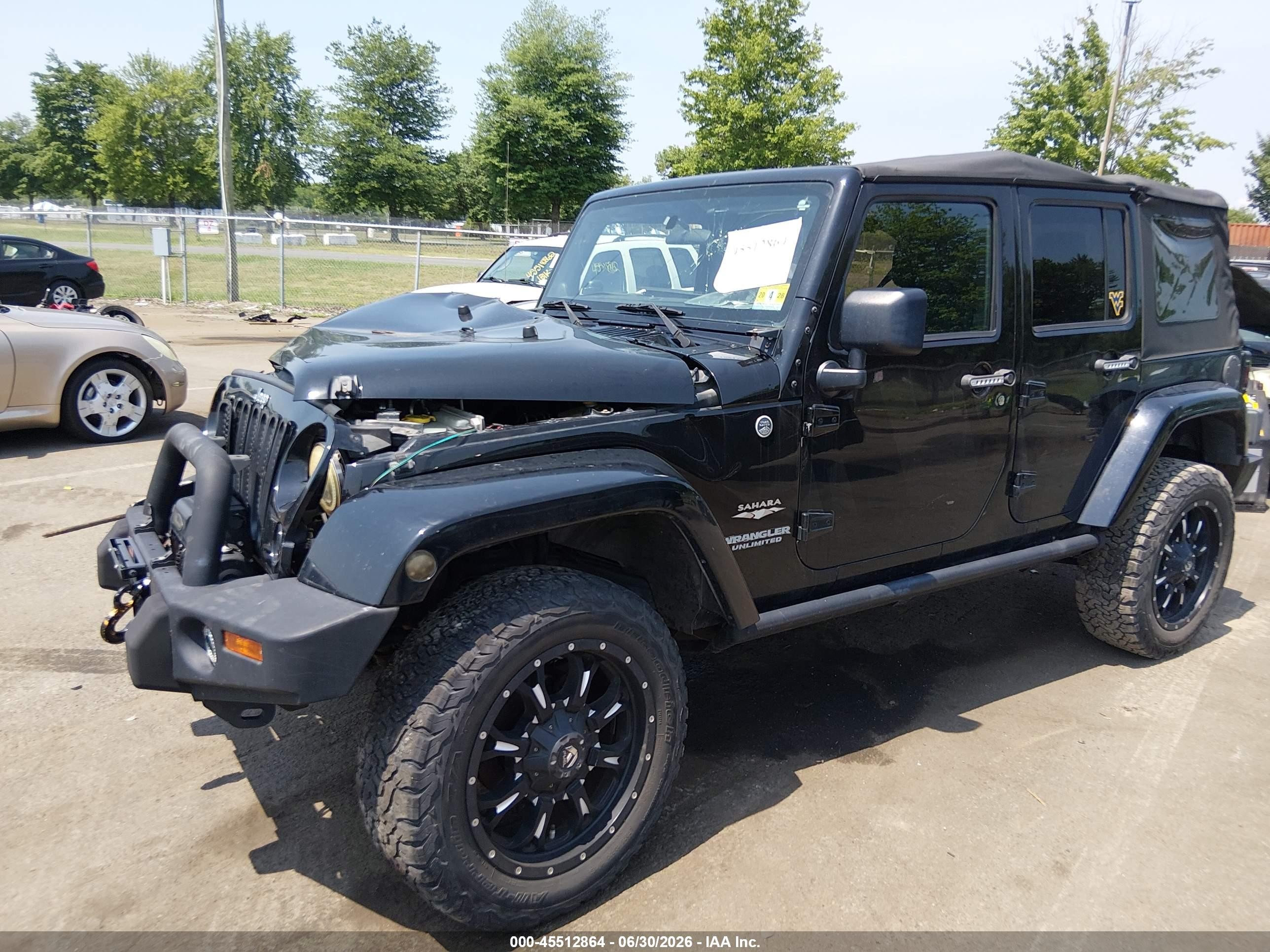 2012 Jeep Wrangler Unlimited Sahara Black vin: 1C4HJWEG5CL103751