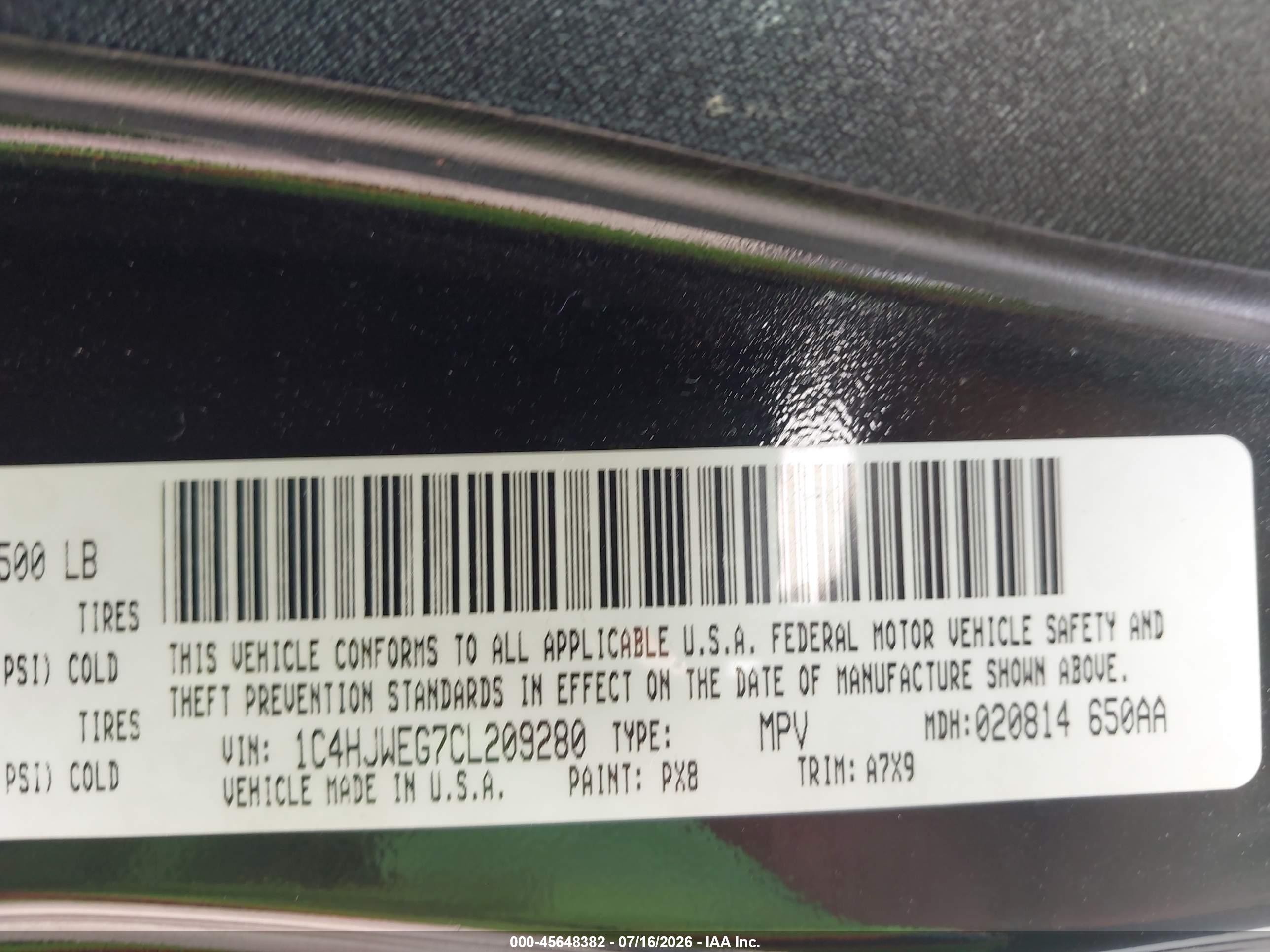 2012 Jeep Wrangler Unlimited Sahara Черный vin: 1C4HJWEG7CL209280