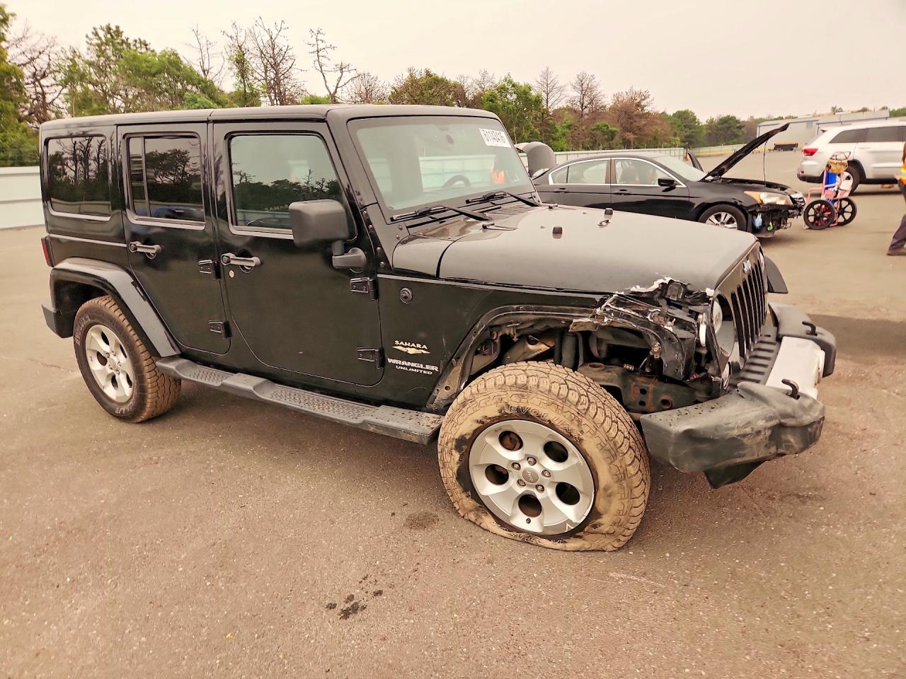 2015 Jeep Wrangler Unlimited Sahara Black vin: 1C4HJWEG7FL768381