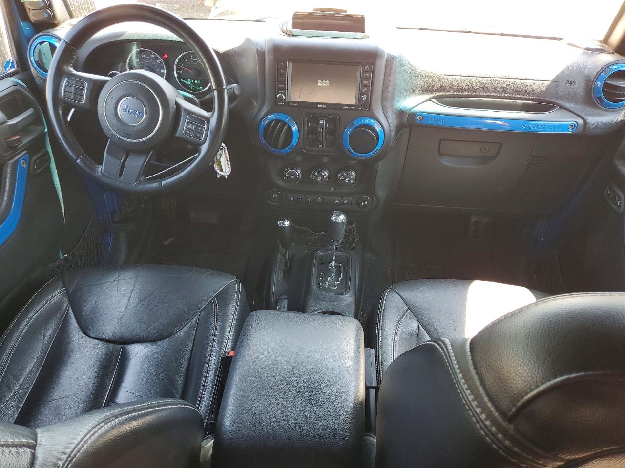 2015 Jeep Wrangler Unlimited Sahara Blue vin: 1C4HJWEG8FL596040