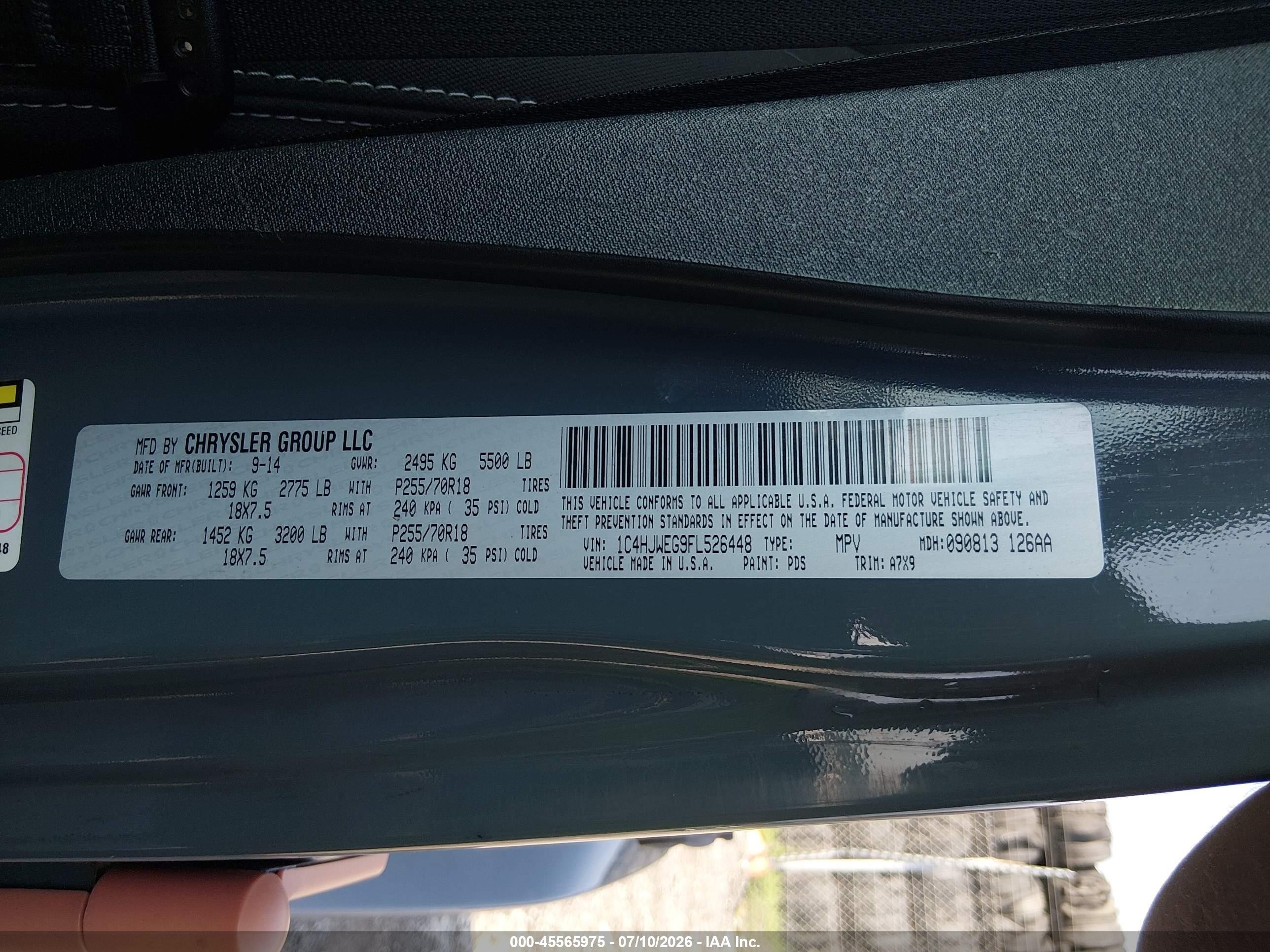 2015 Jeep Wrangler Unlimited Sahara Light Blue vin: 1C4HJWEG9FL526448
