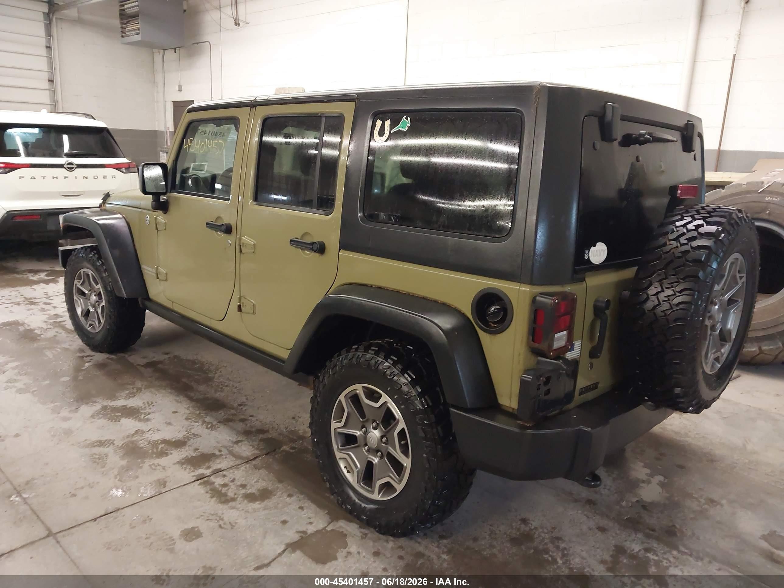 2013 Jeep Wrangler Unlimited Rubicon Зеленый vin: 1C4HJWFG2DL554362
