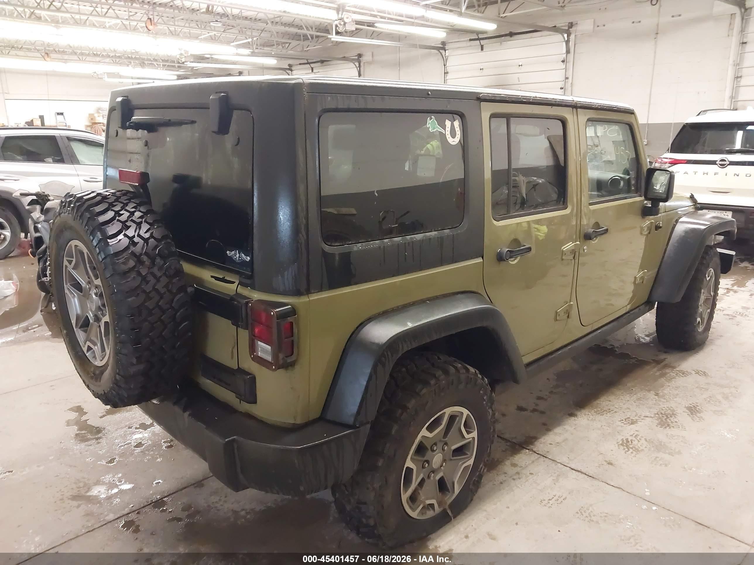 2013 Jeep Wrangler Unlimited Rubicon Зеленый vin: 1C4HJWFG2DL554362