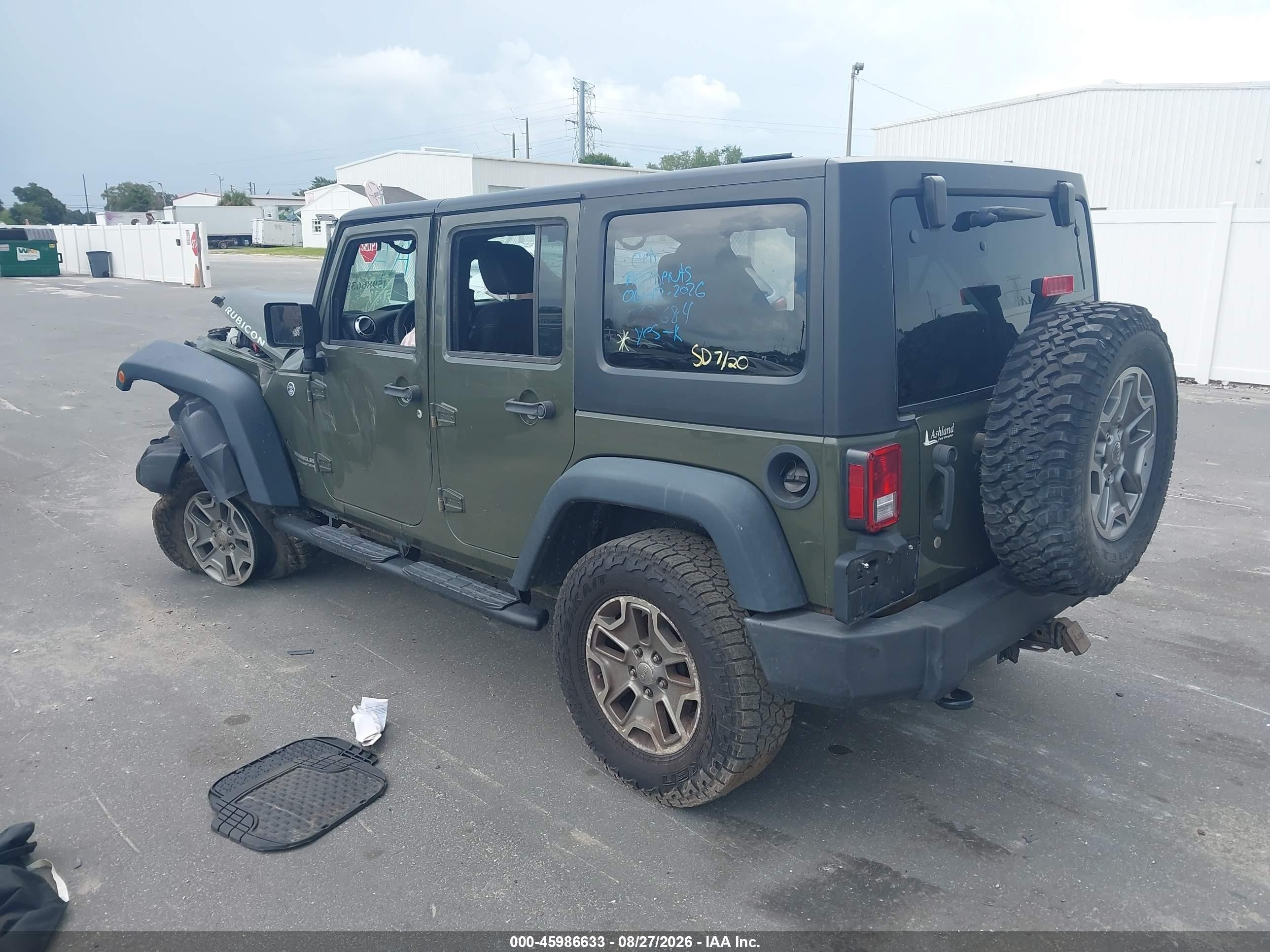 2015 Jeep Wrangler Unlimited Rubicon Green vin: 1C4HJWFG2FL768433