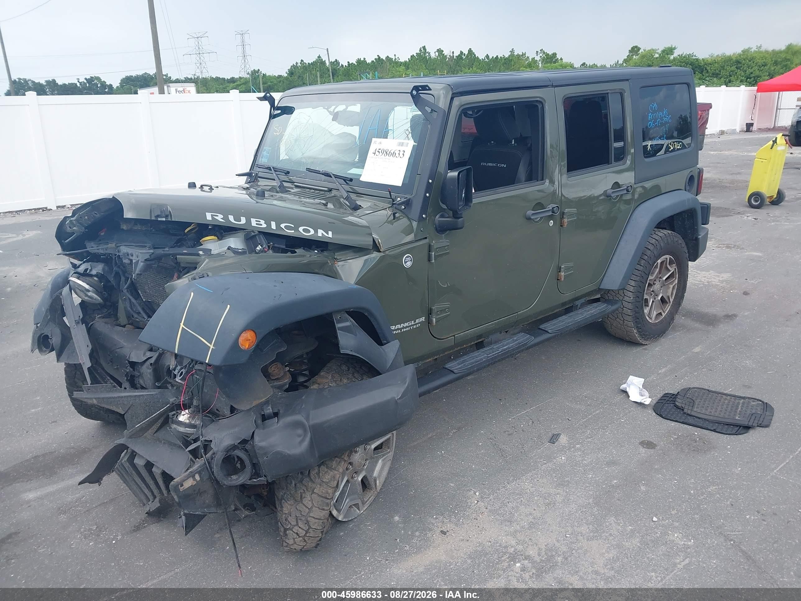 2015 Jeep Wrangler Unlimited Rubicon Green vin: 1C4HJWFG2FL768433