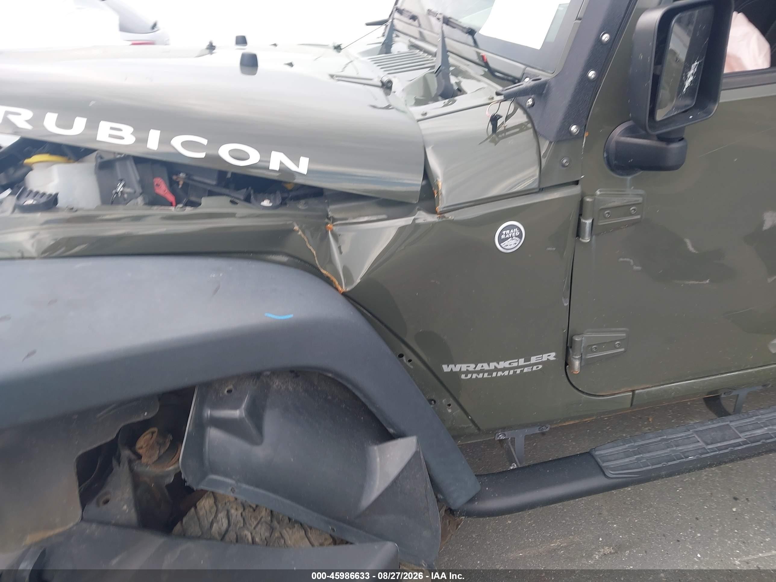 2015 Jeep Wrangler Unlimited Rubicon Green vin: 1C4HJWFG2FL768433