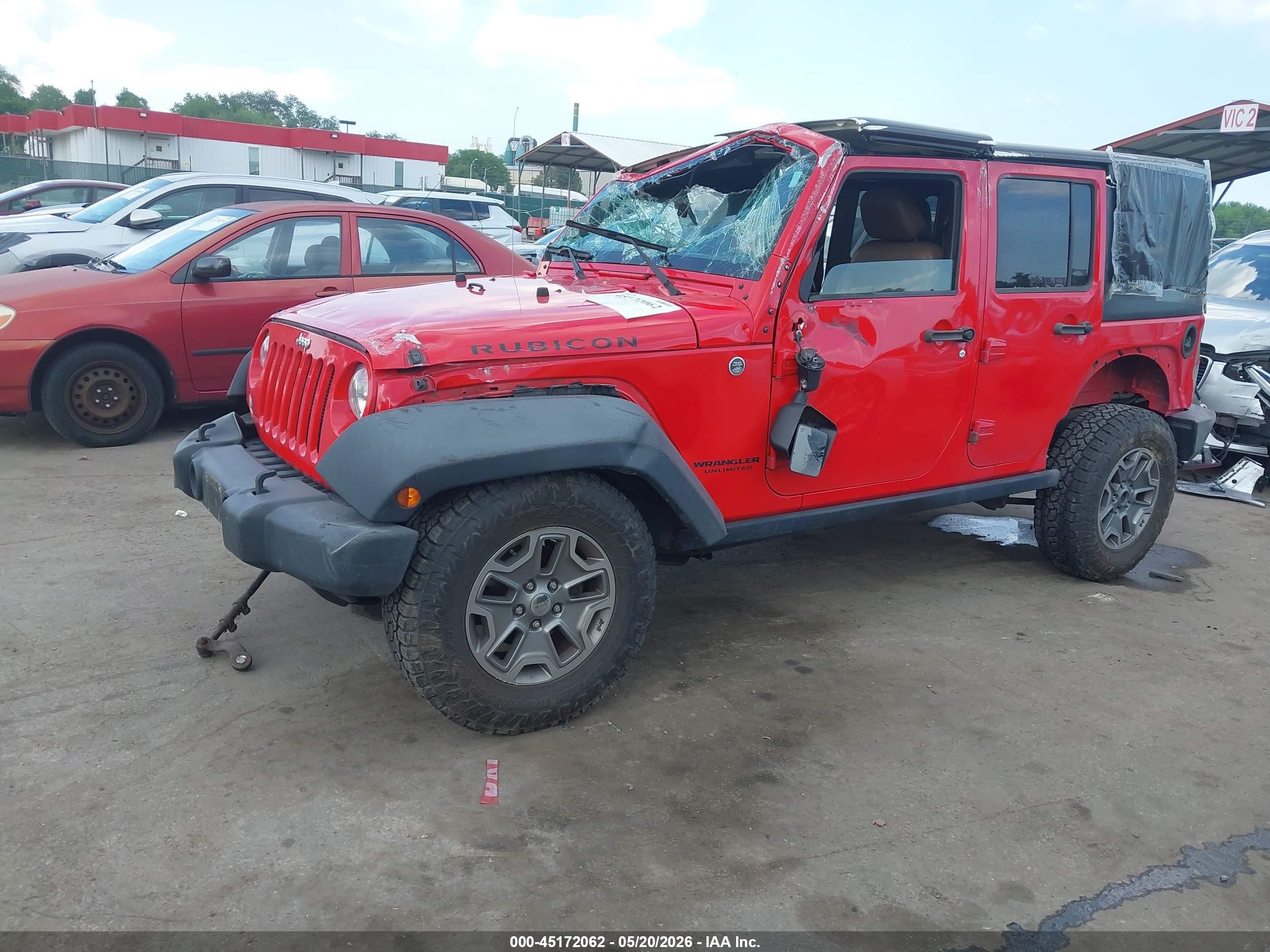 2015 Jeep Wrangler Unlimited Rubicon Red vin: 1C4HJWFG4FL757580