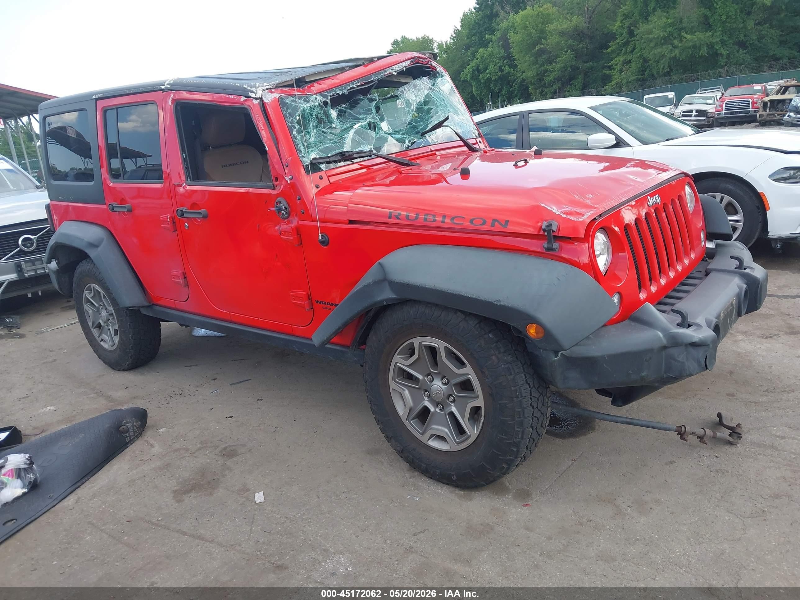 2015 Jeep Wrangler Unlimited Rubicon Red vin: 1C4HJWFG4FL757580