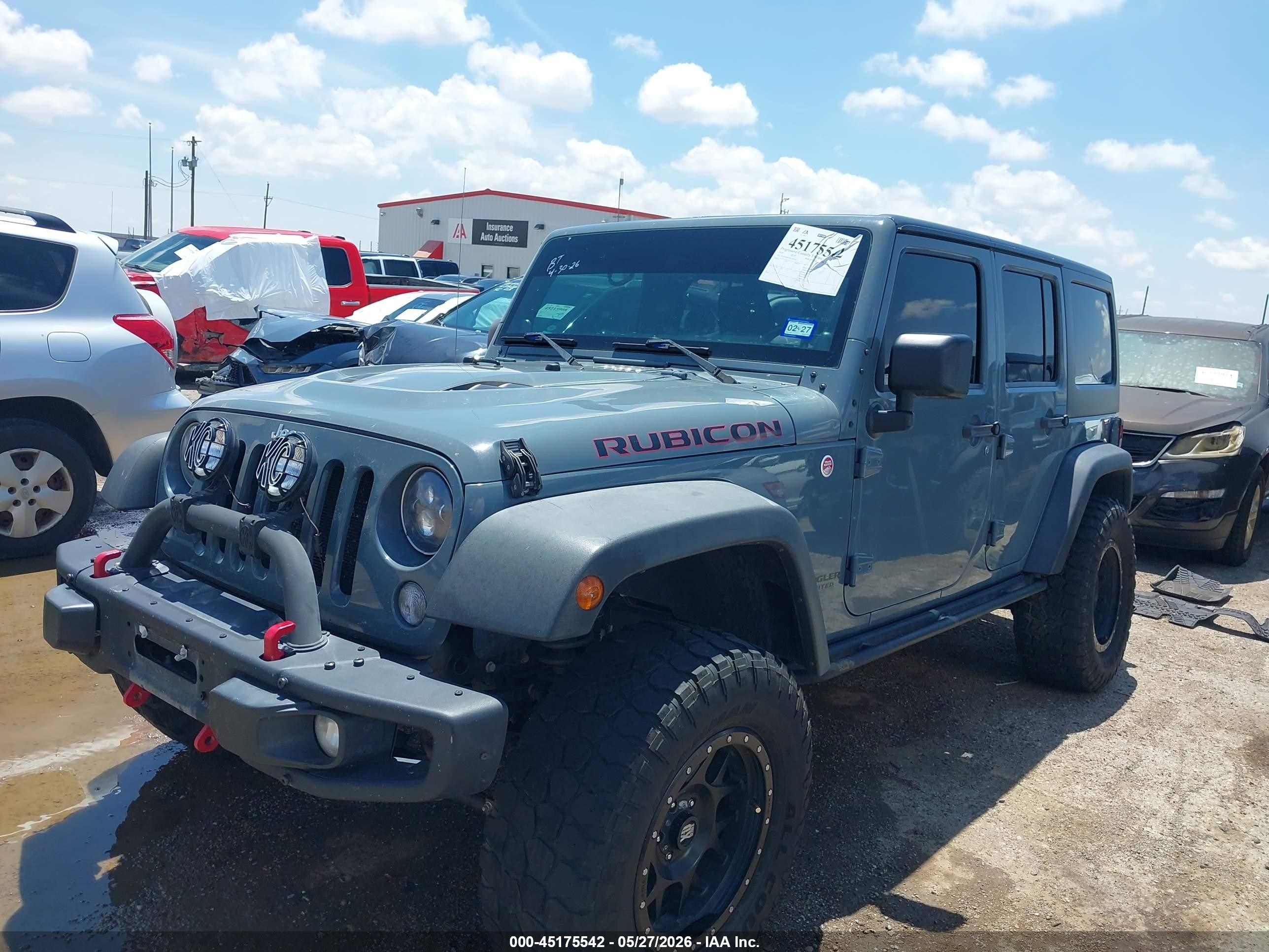 2014 Jeep Wrangler Unlimited Rubicon X Gray vin: 1C4HJWFG5EL314434