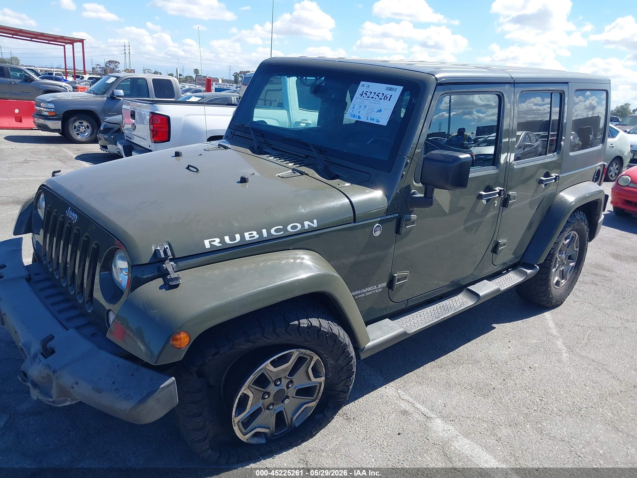 2015 Jeep Wrangler Unlimited Rubicon Green vin: 1C4HJWFG6FL570759