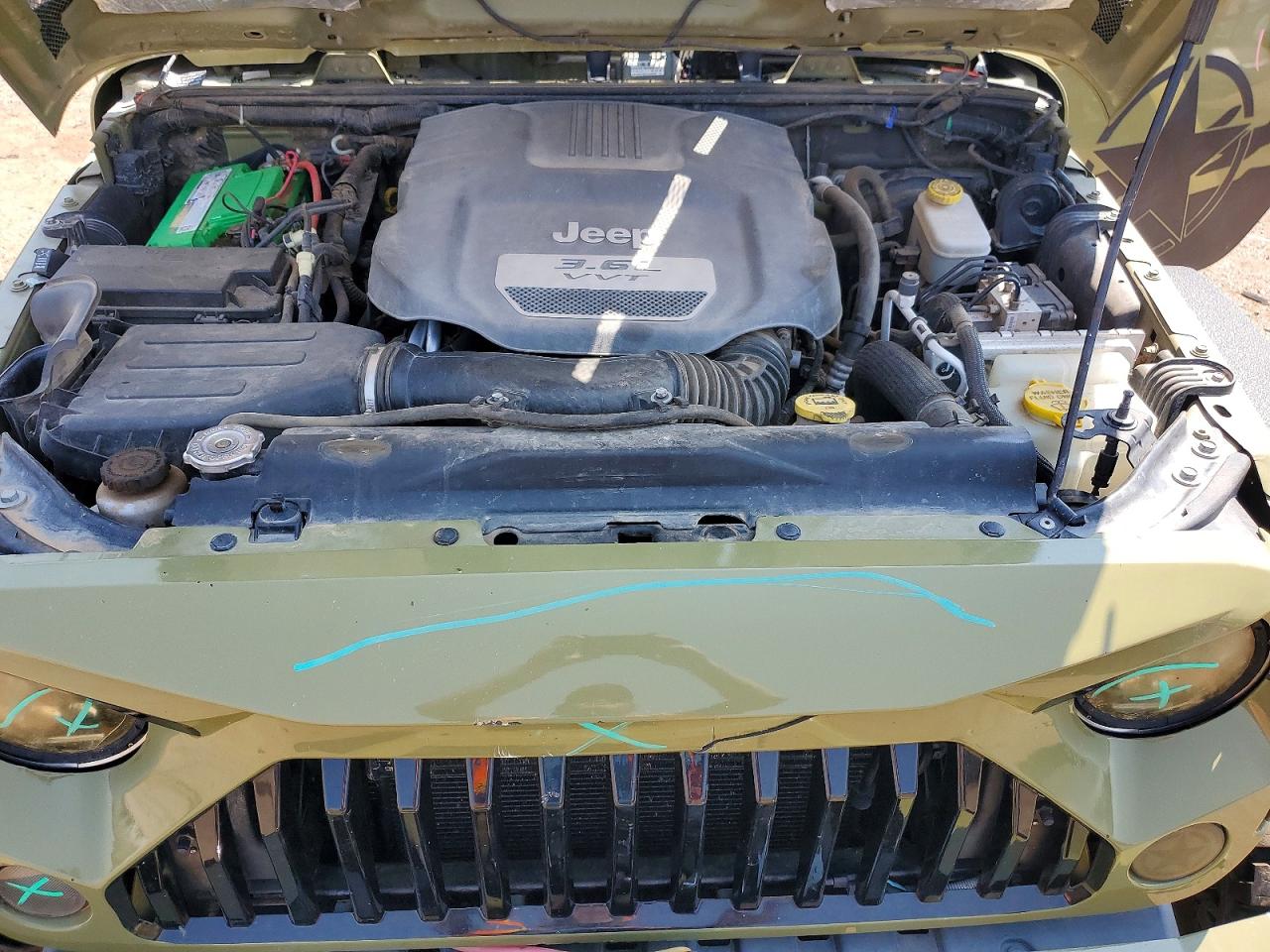 2013 Jeep Wrangler Unlimited Rubicon Green vin: 1C4HJWFGXDL539284