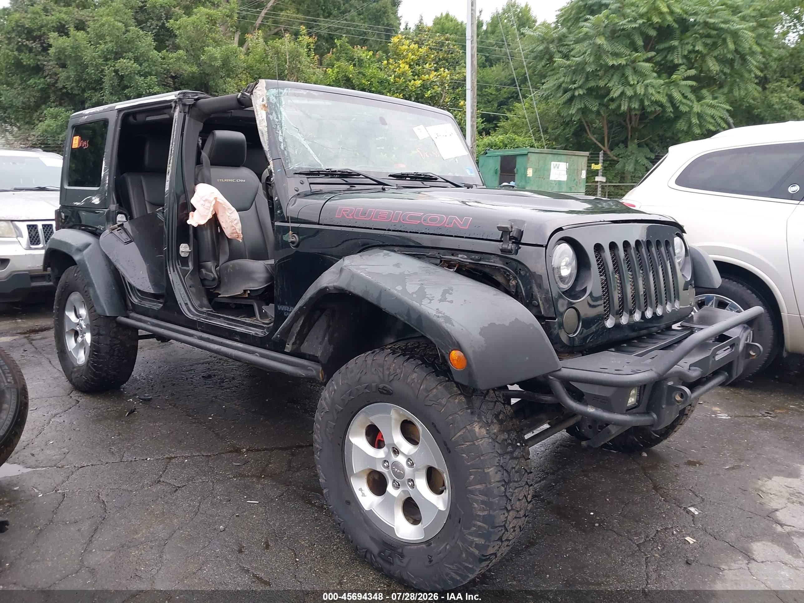 2015 Jeep Wrangler Unlimited Rubicon Black vin: 1C4HJWFGXFL621356